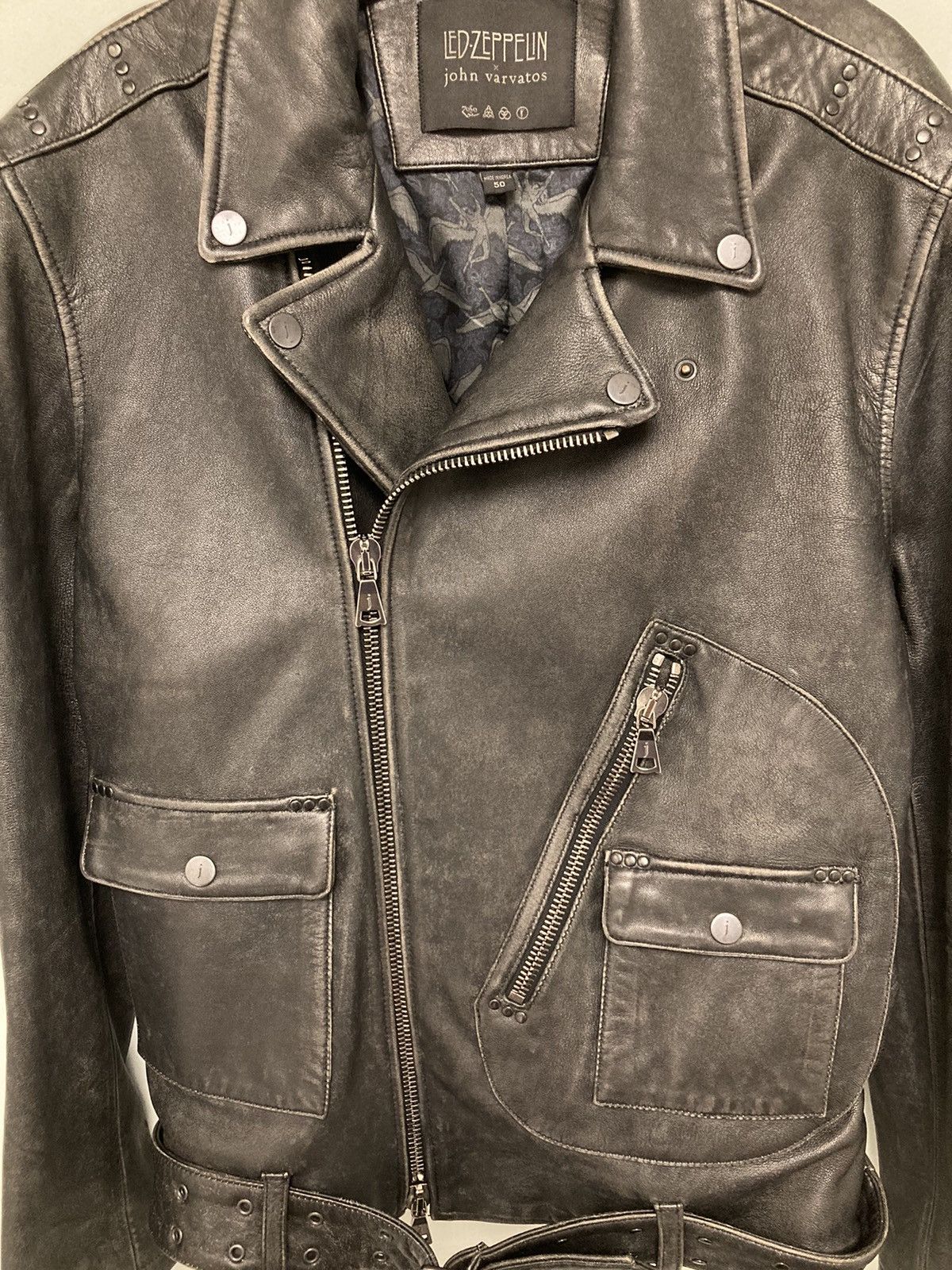 John Varvatos Led Zeppelin leather biker jacket. 50 Size US M / EU 48-50 / 2 - 12 Thumbnail
