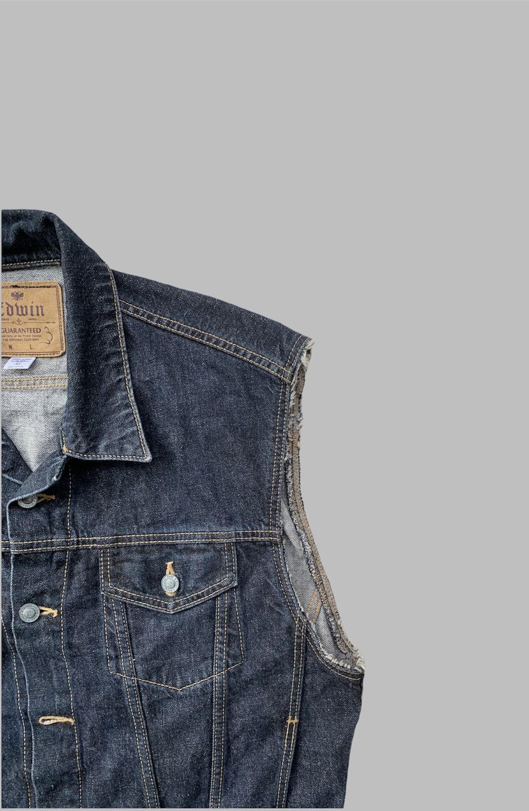 Edwin 👹Edwin Japan Sleeveless Distressed Denim Vest Size US L / EU 52-54 / 3 - 2 Thumbnail
