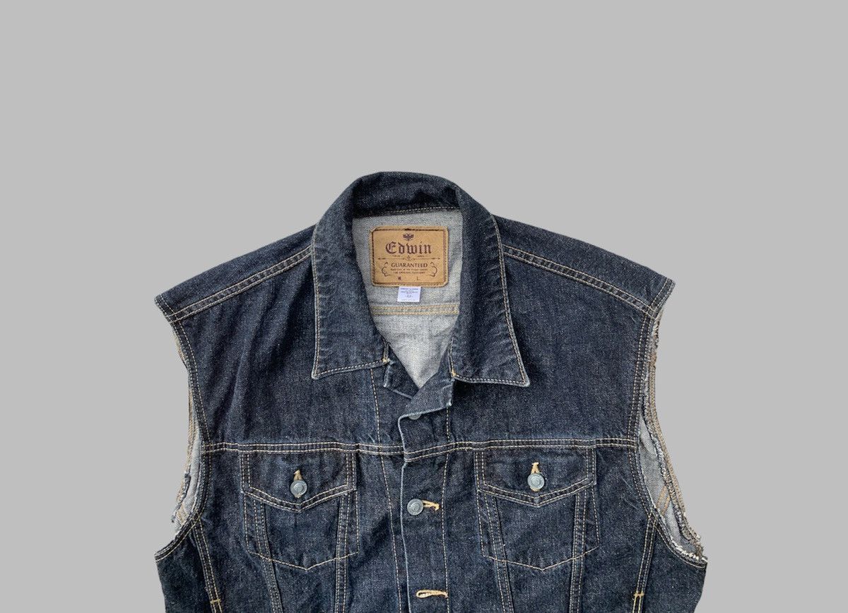 Edwin 👹Edwin Japan Sleeveless Distressed Denim Vest Size US L / EU 52-54 / 3 - 4 Thumbnail