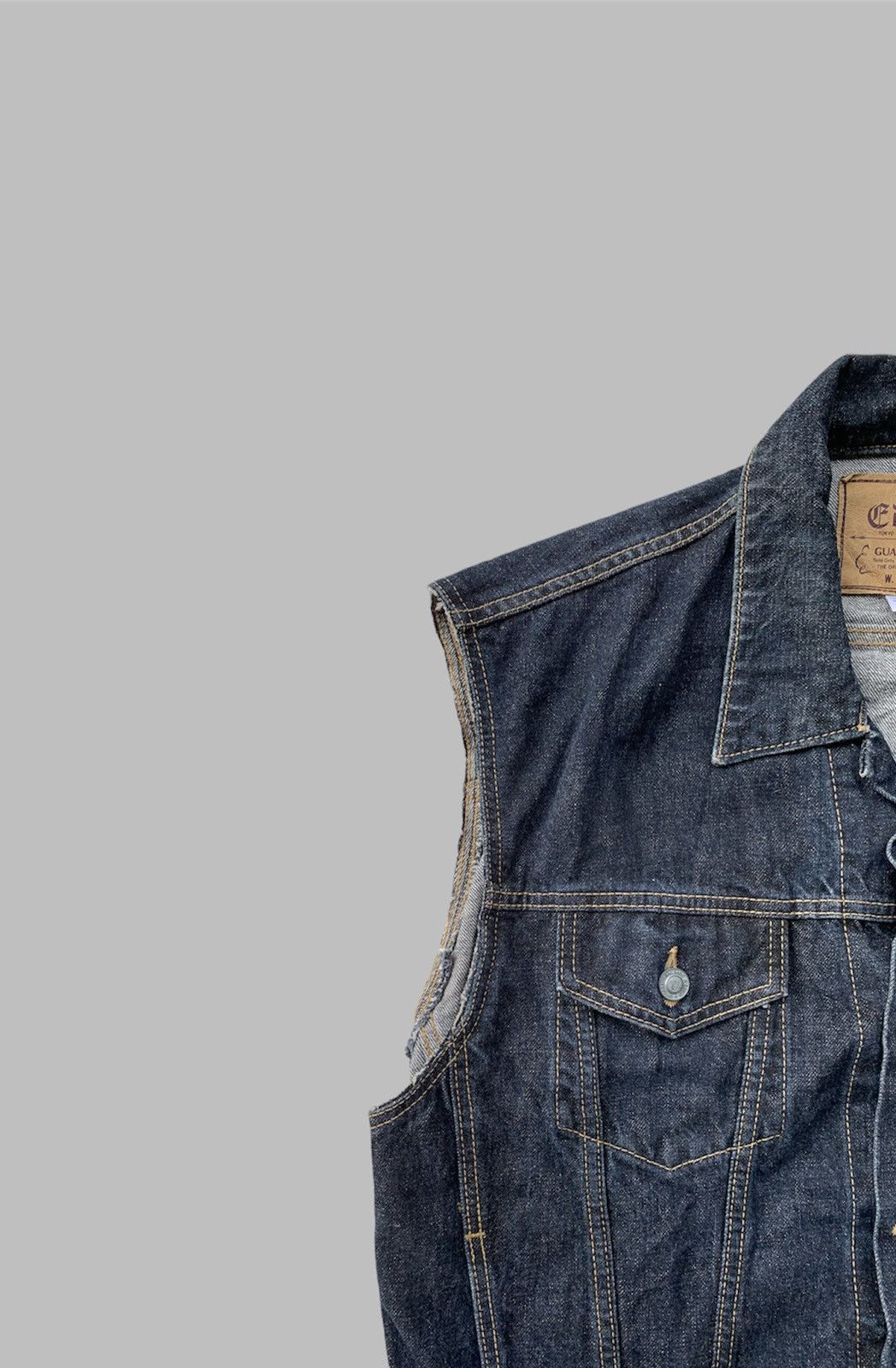 Edwin 👹Edwin Japan Sleeveless Distressed Denim Vest Size US L / EU 52-54 / 3 - 3 Thumbnail
