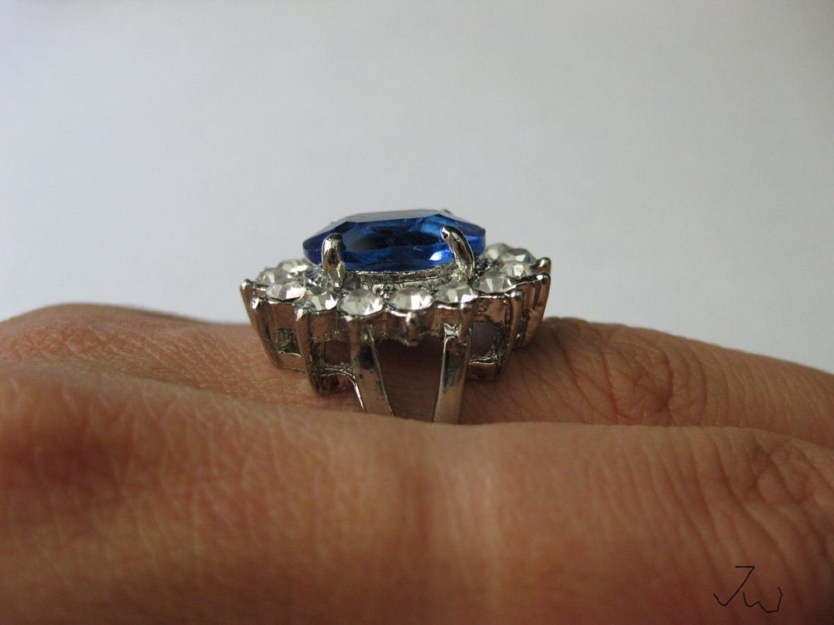 Jewelry Blue CZ Ring - Size 9.5 Size ONE SIZE - 5 Thumbnail