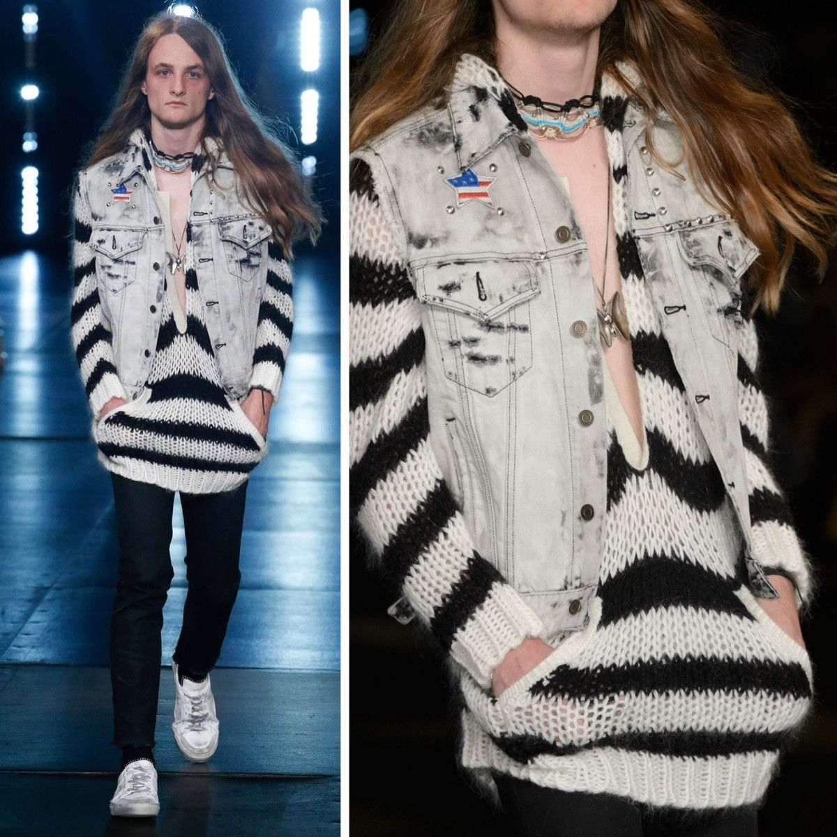 Hedi Slimane × Saint Laurent Paris 16SS Bleached Distress Denim Jacket sz S Size US S / EU 44-46 / 1 - 9 Thumbnail