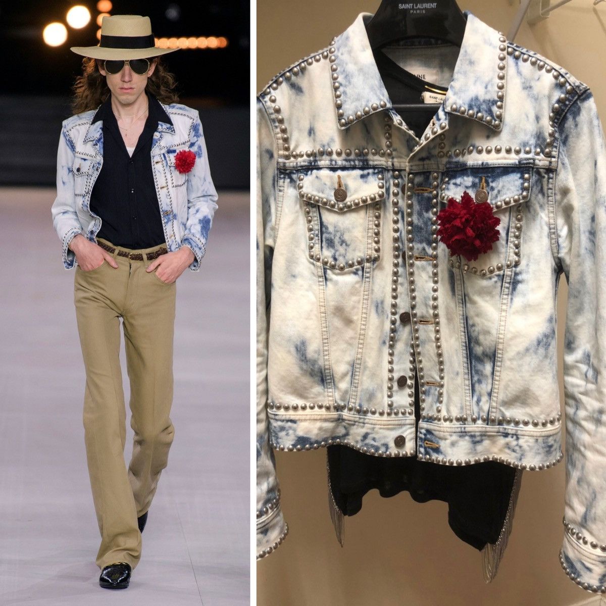 Hedi Slimane × Saint Laurent Paris 16SS Bleached Distress Denim Jacket sz S Size US S / EU 44-46 / 1 - 10 Thumbnail