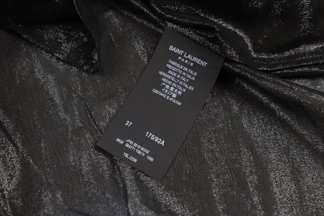 Saint Laurent Paris FW19 Saint Laurent Runway Pleated Glitter Silk Shirt Size US S / EU 44-46 / 1 - 13 Thumbnail
