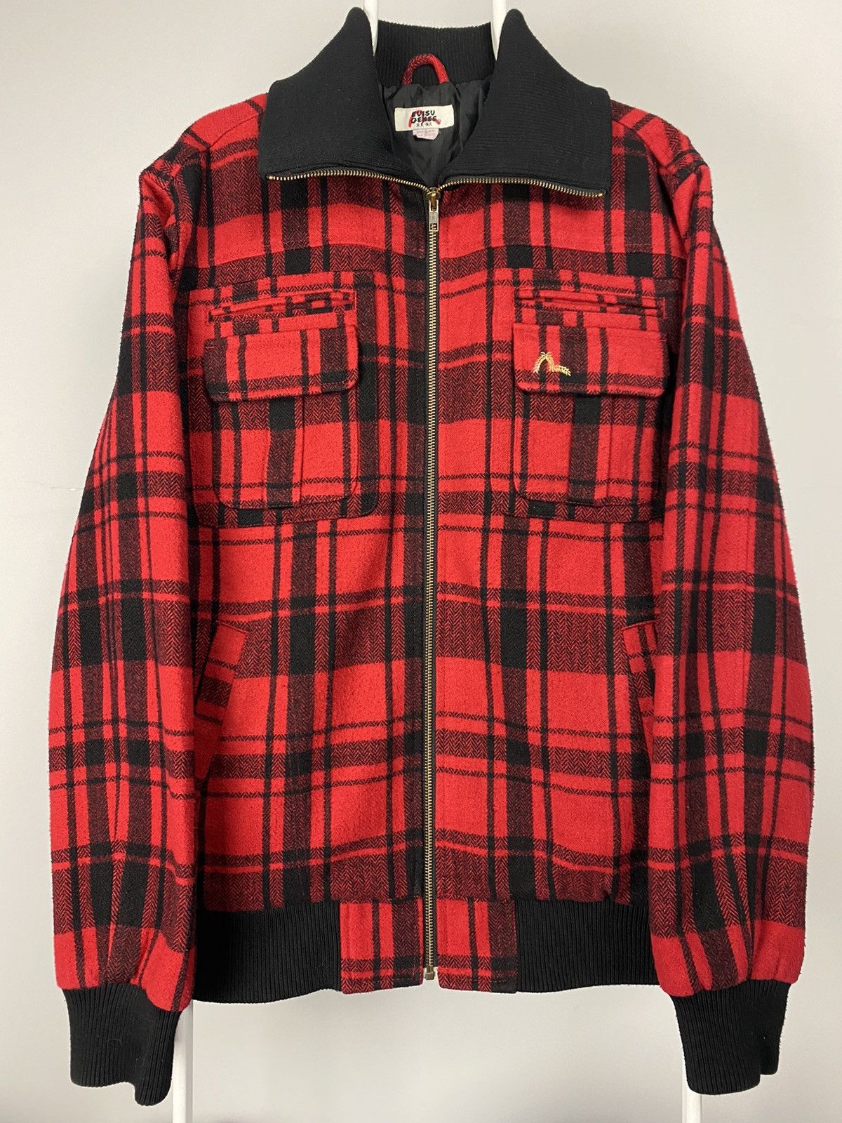 Evisu Evisu Japan vintage zip up woolen hooded jacket black red Size US XL / EU 56 / 4 - 1 Thumbnail