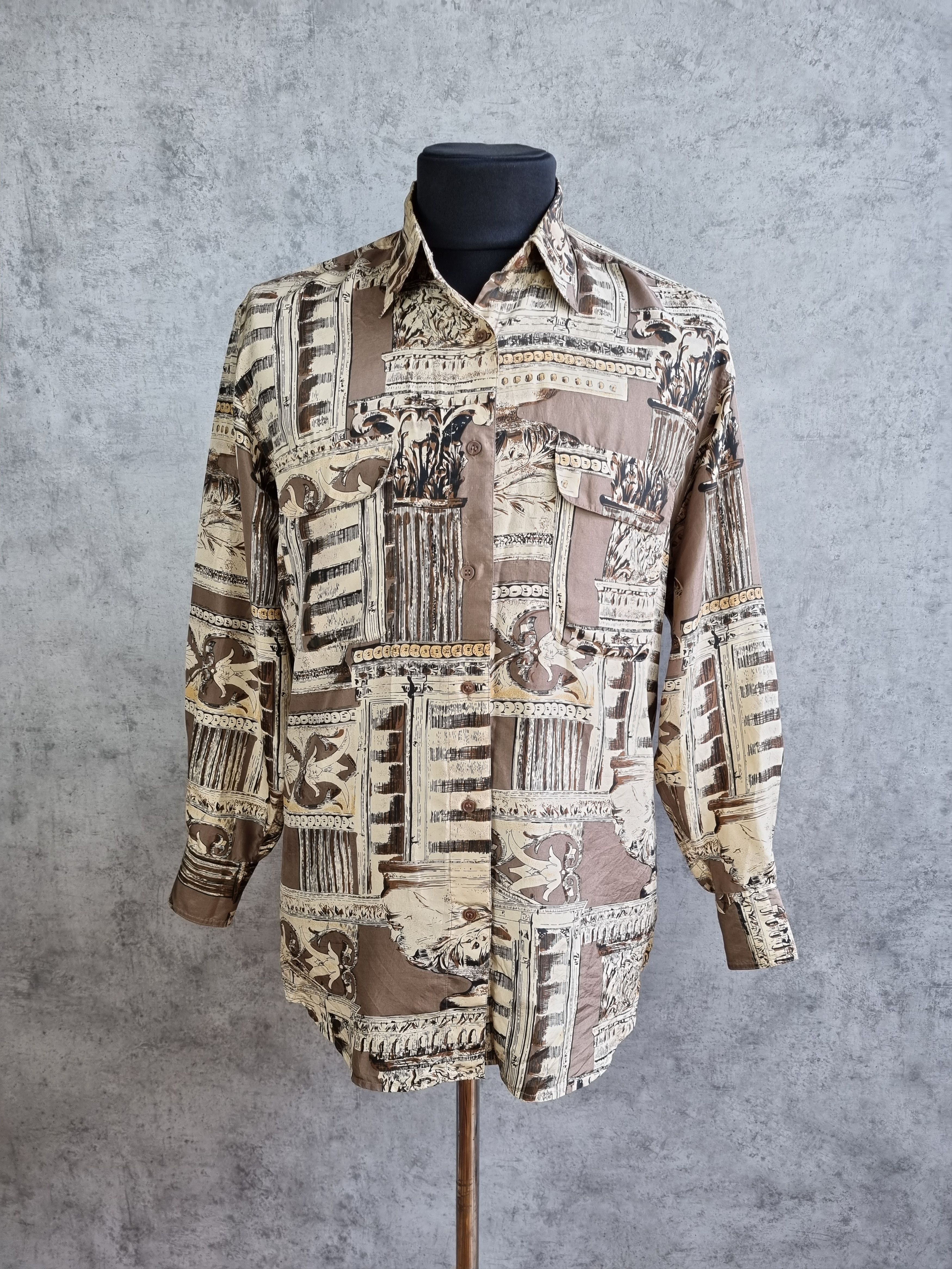 Vintage Very rare Silk Abstract Versace Style Design Shirt Size US M / EU 48-50 / 2 - 3 Thumbnail