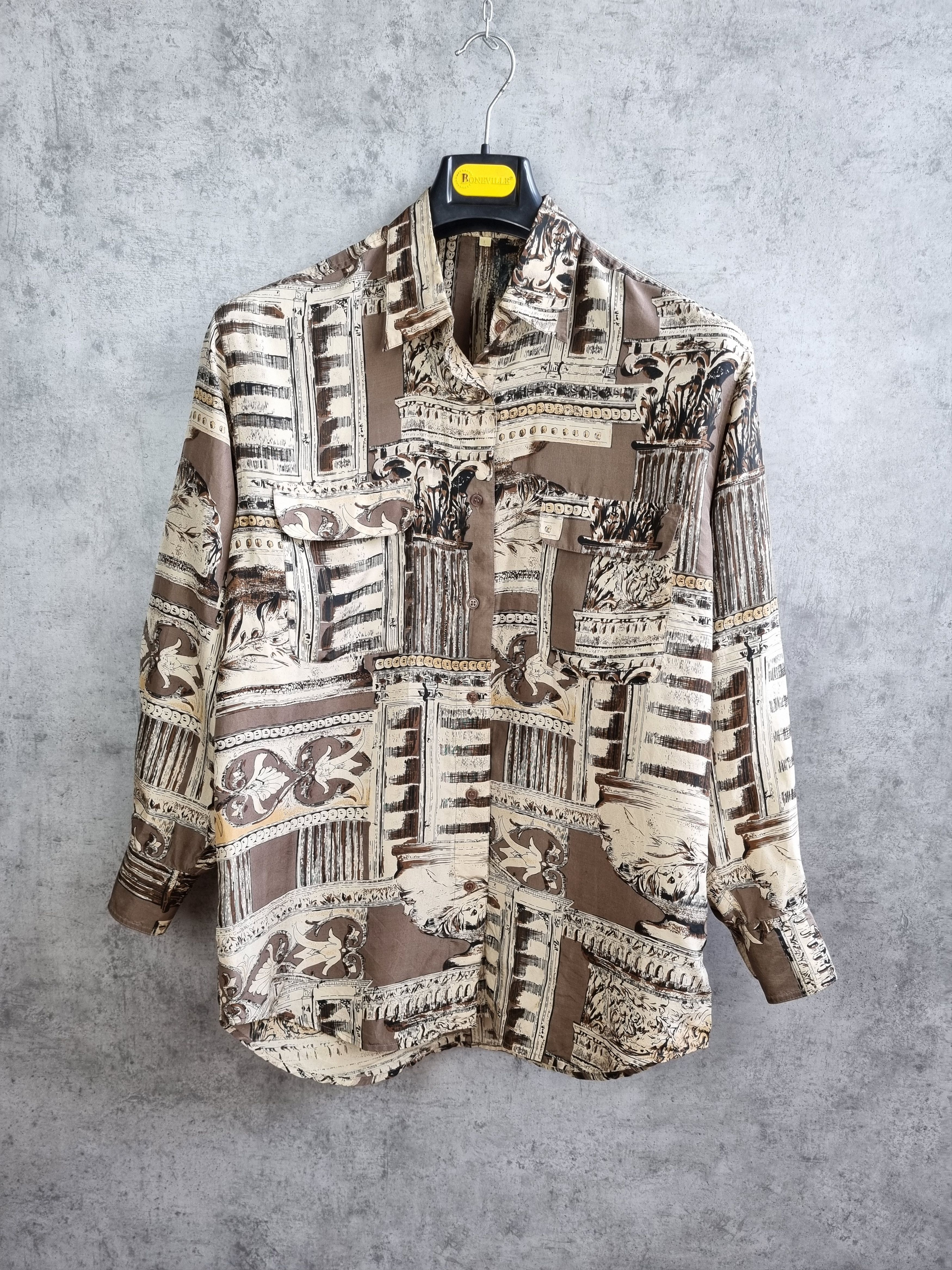Vintage Very rare Silk Abstract Versace Style Design Shirt Size US M / EU 48-50 / 2 - 1 Thumbnail