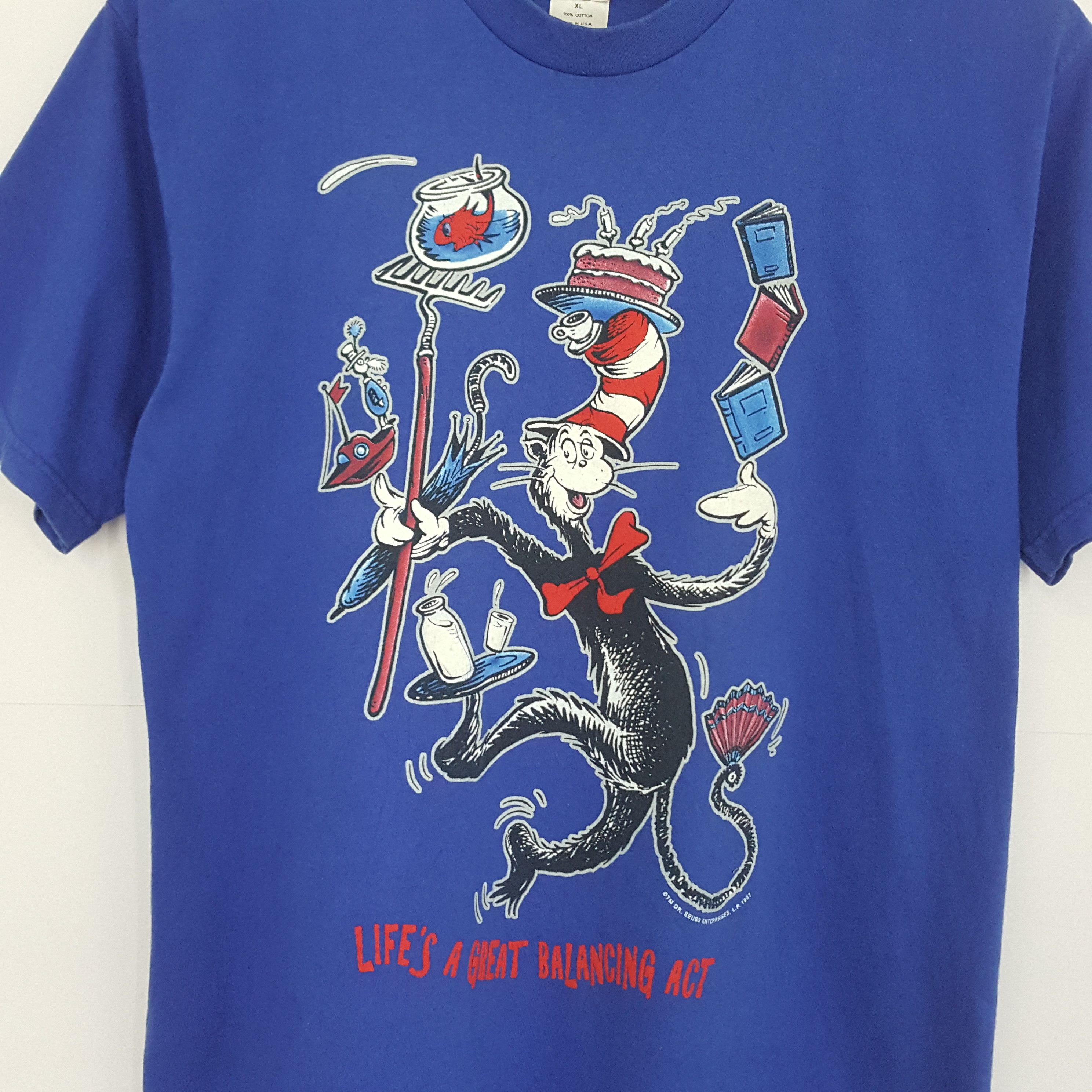 Cartoon Network × Vintage Vintage 90's Dr. Seuss The Cat nice design t-shirt Size US XL / EU 56 / 4 - 3 Thumbnail