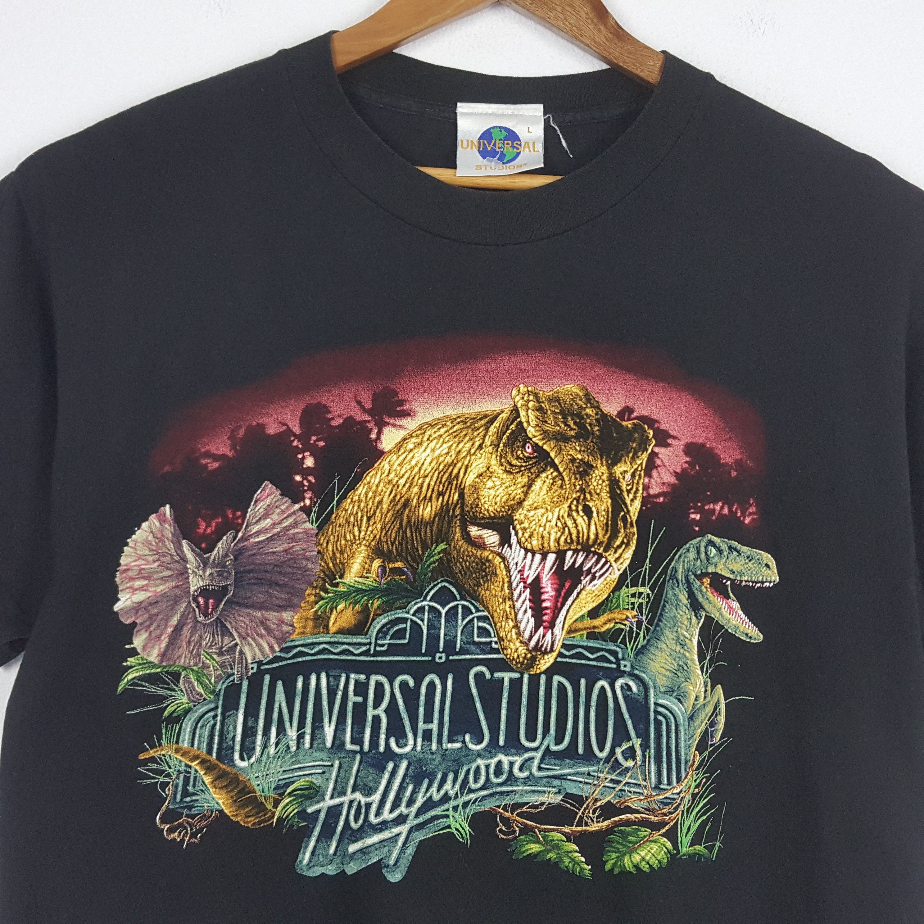 Universal Studios × Vintage Vintage 90's JURASSIC PARK American Adventure Movie Tees Size US L / EU 52-54 / 3 - 4 Thumbnail