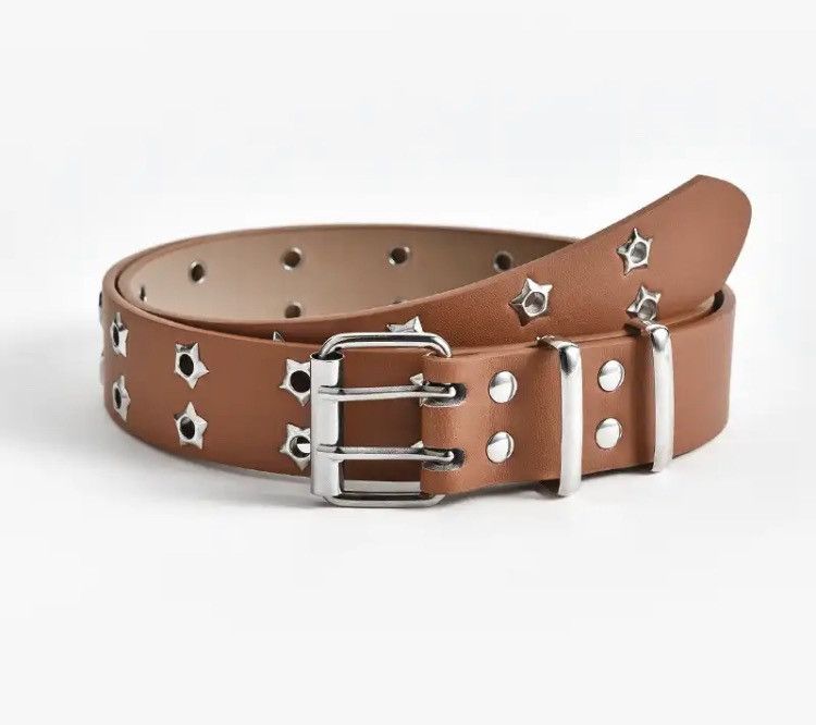 image of Unbrnd x Very Cool Brown Color Star Eye Rivet Belt, Men's