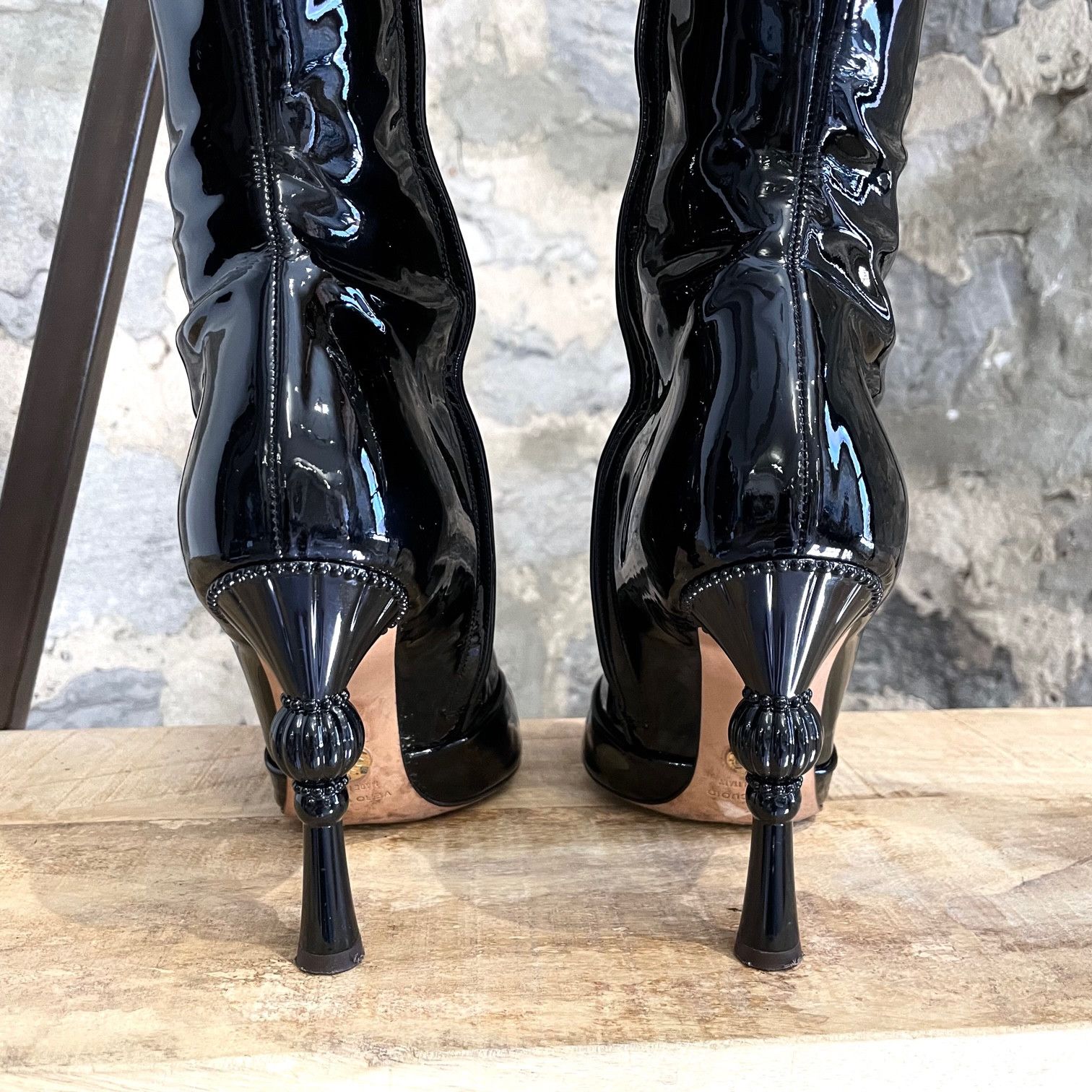 Dolce & Gabbana Dolce & Gabbana Black Patent Heeled Boots Size US 8 / IT 38 - 5 Thumbnail