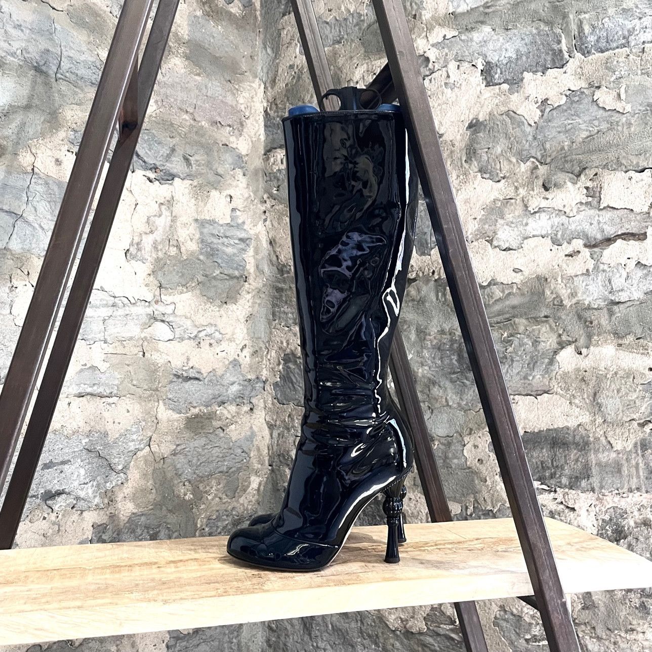 Dolce & Gabbana Dolce & Gabbana Black Patent Heeled Boots Size US 8 / IT 38 - 6 Thumbnail