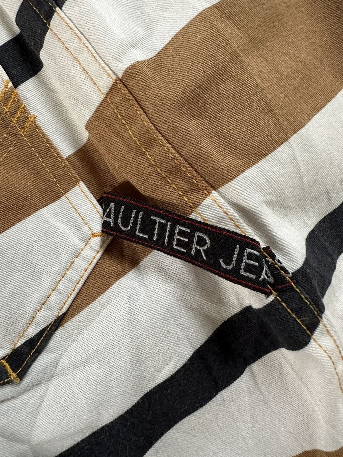 Jean Paul Gaultier 1990s Gaultier Jeans by JPG bordered flare pant Size US 29 - 19 Thumbnail