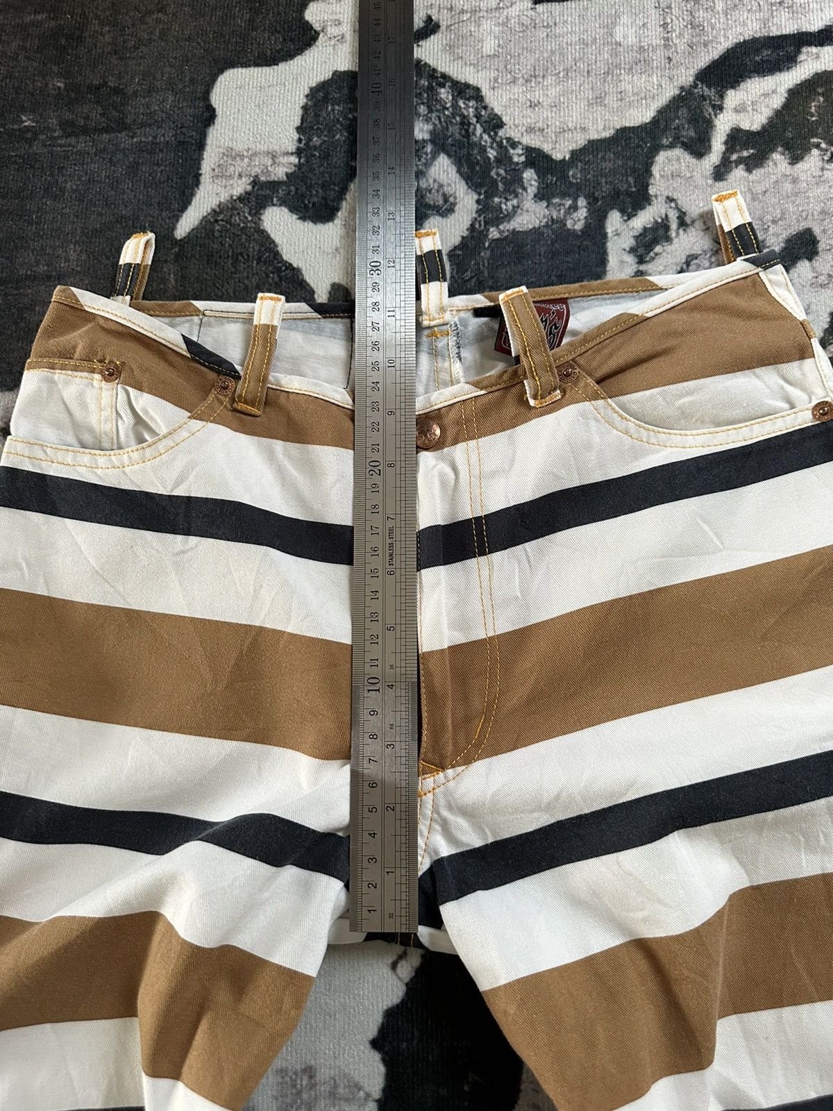 Jean Paul Gaultier 1990s Gaultier Jeans by JPG bordered flare pant Size US 29 - 24 Thumbnail