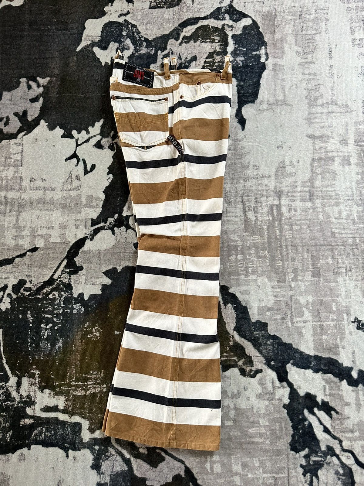 Jean Paul Gaultier 1990s Gaultier Jeans by JPG bordered flare pant Size US 29 - 18 Thumbnail