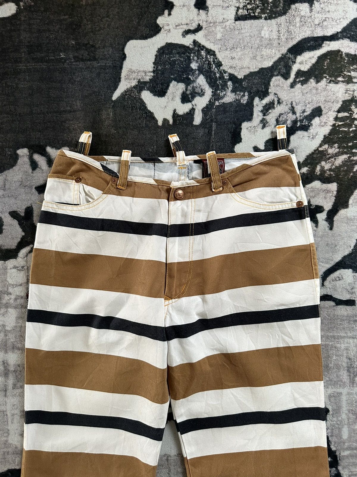 Jean Paul Gaultier 1990s Gaultier Jeans by JPG bordered flare pant Size US 29 - 4 Thumbnail