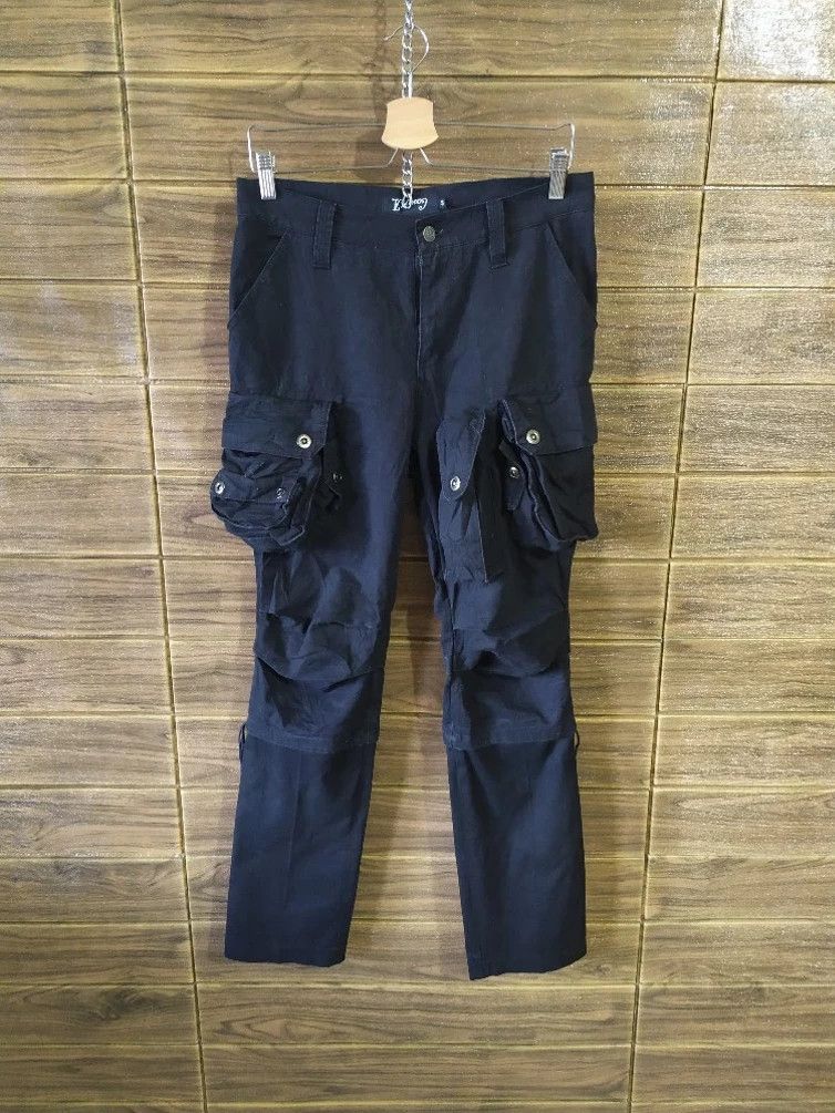 Japanese Brand Cavaria 2 tone Black Cargo Gas Mask Tactical Punk Pants Size US 30 / EU 46 - 12 Thumbnail