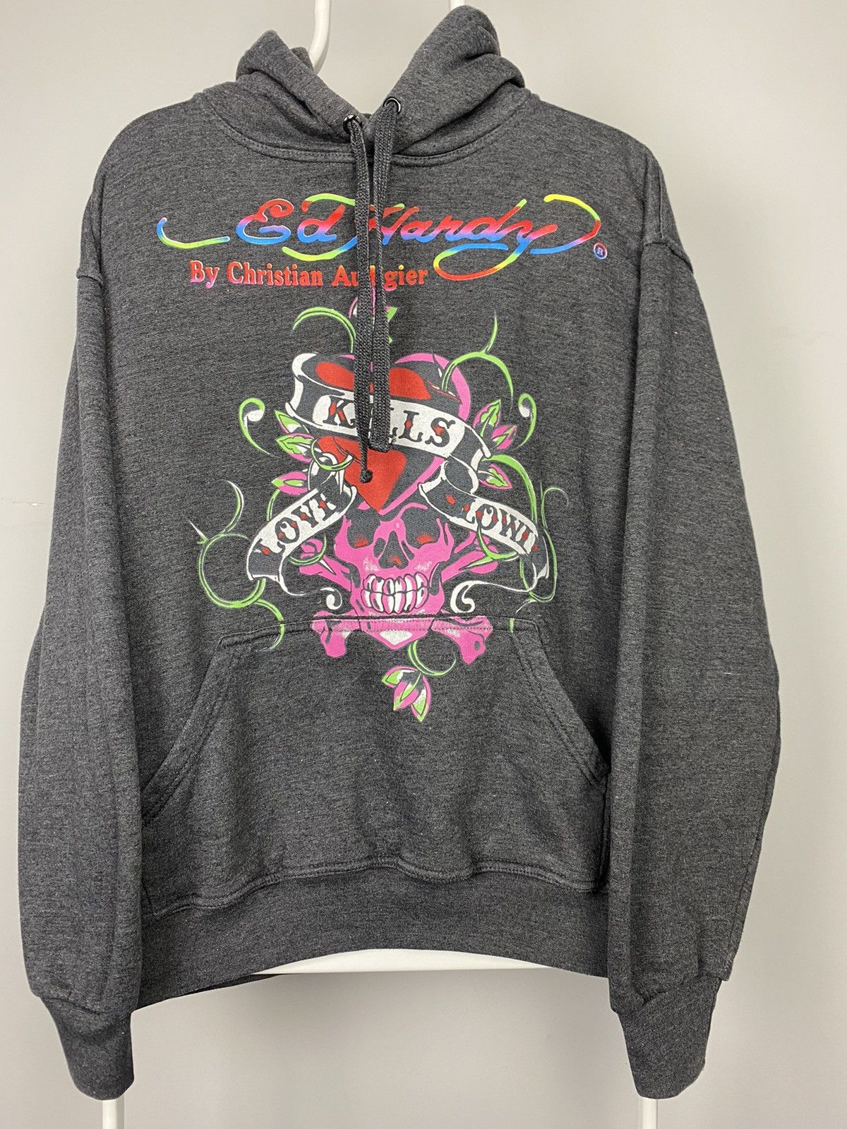 Ed Hardy Ed Hardy vintage hoodie Christian Audiger grey tattoo Size US L / EU 52-54 / 3 - 1 Thumbnail