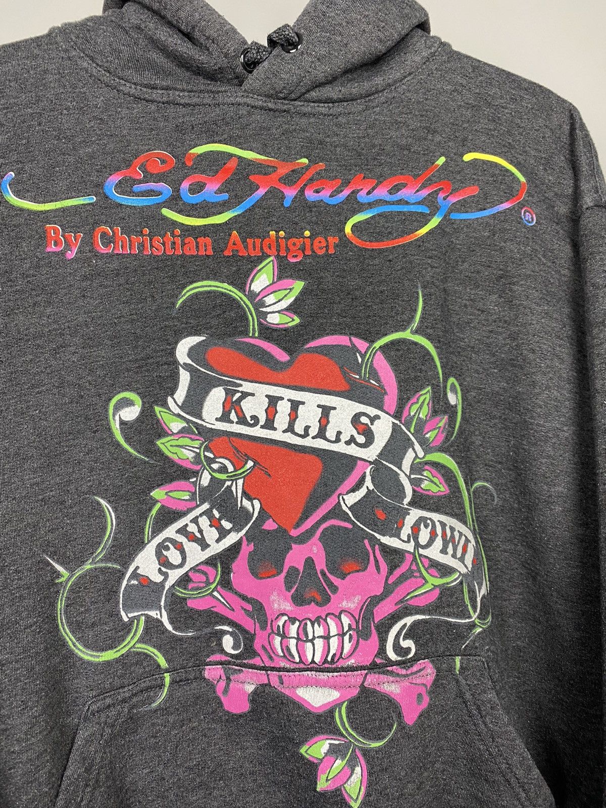 Ed Hardy Ed Hardy vintage hoodie Christian Audiger grey tattoo Size US L / EU 52-54 / 3 - 2 Thumbnail