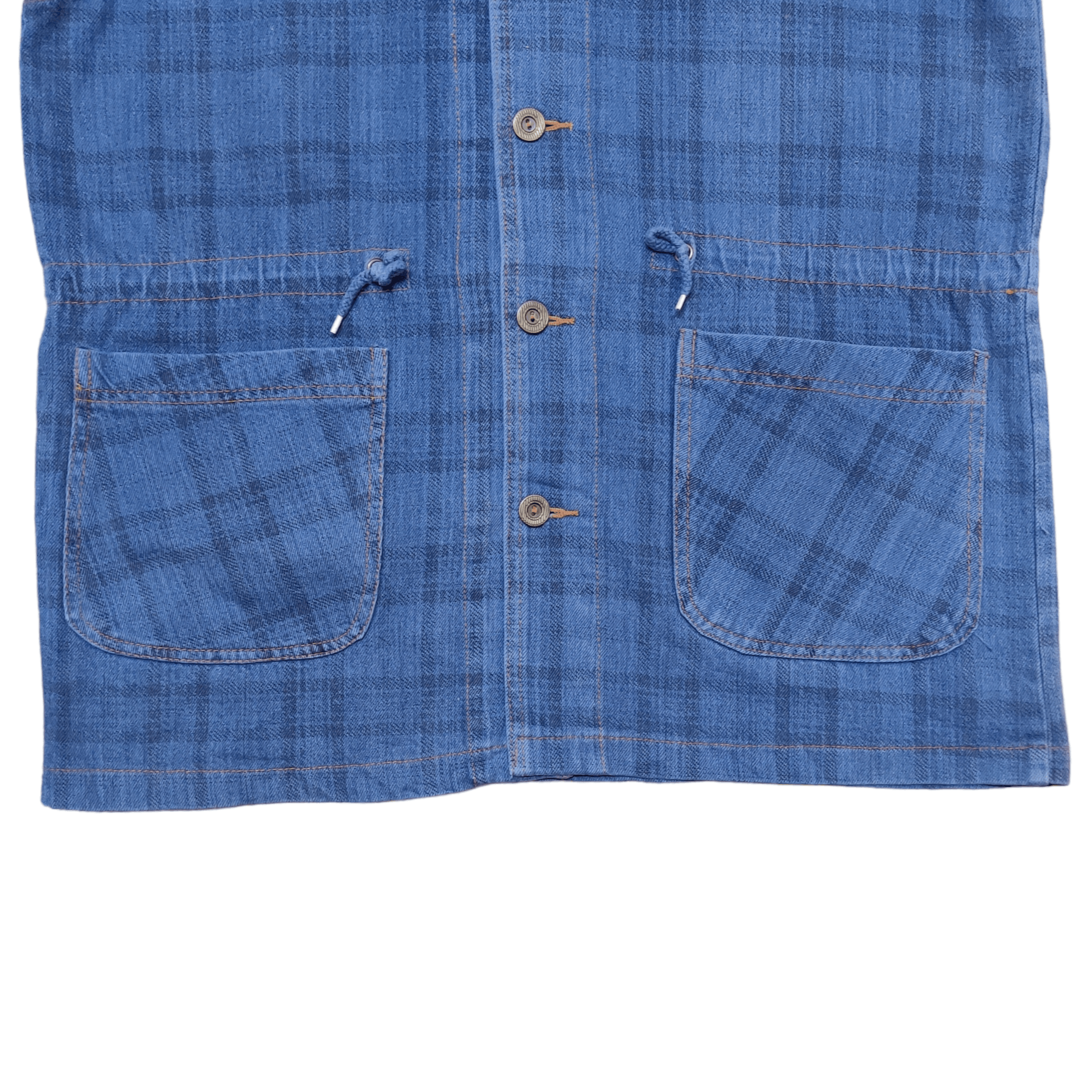Indigo Vintage Indigo Japanese Brand Plaid Vest Size US L / EU 52-54 / 3 - 3 Thumbnail