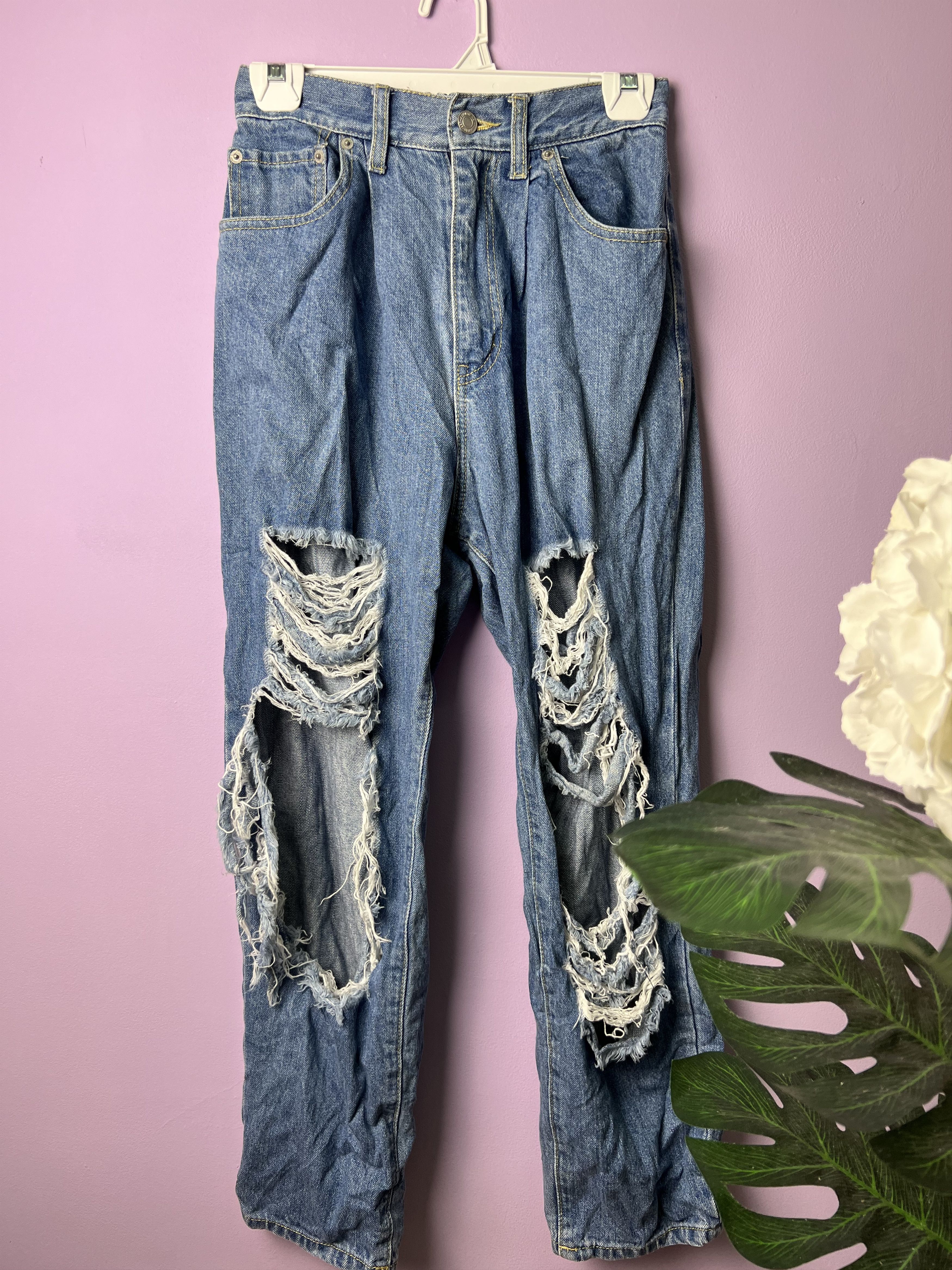 Japanese Brand 🔥Browny Distressed Denim Size US 26 / EU 42 - 2 Thumbnail