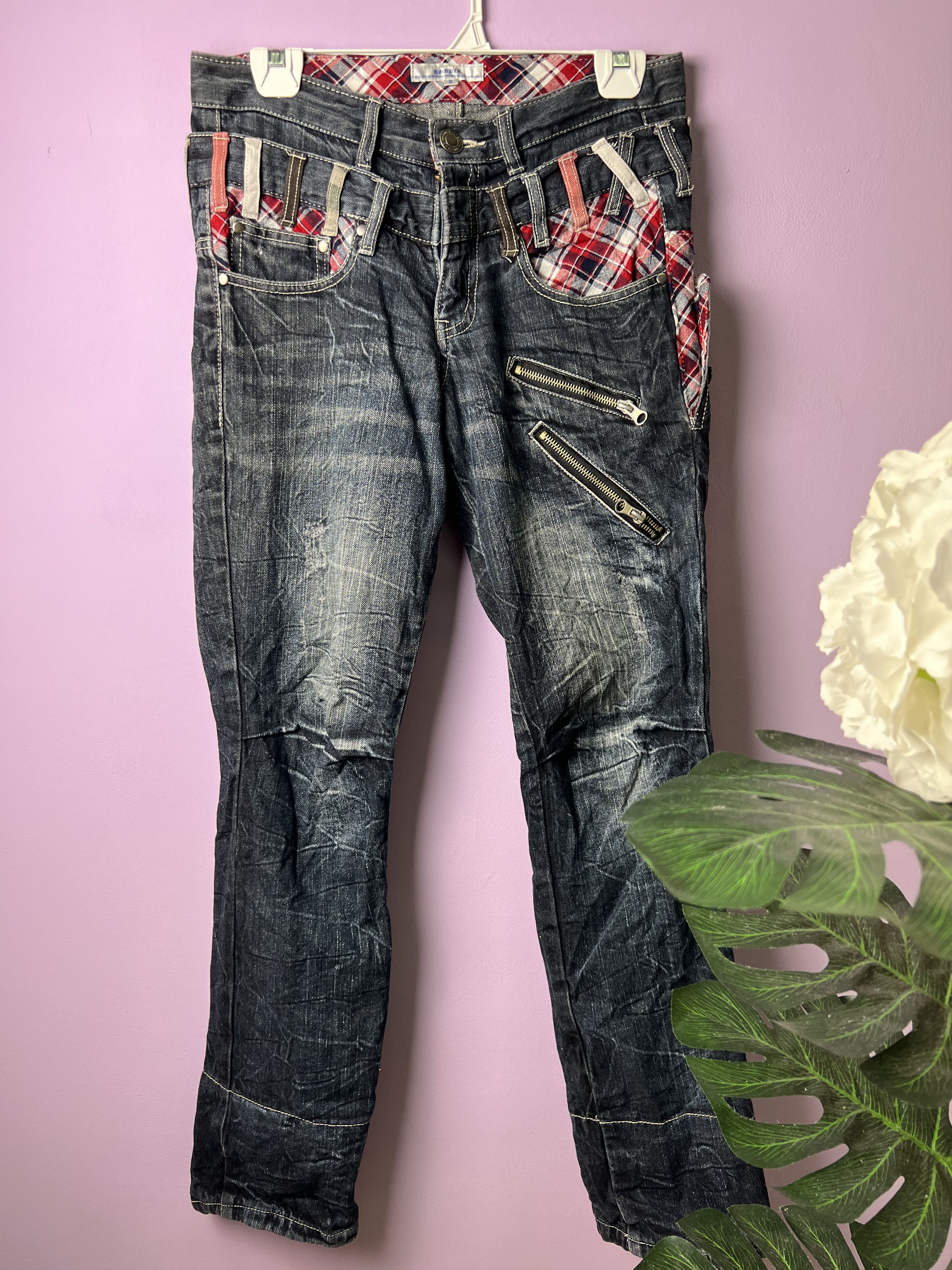 Japanese Brand 🔥Roddle Double Waist Bondage Distressed Denim Size US 31 - 2 Thumbnail