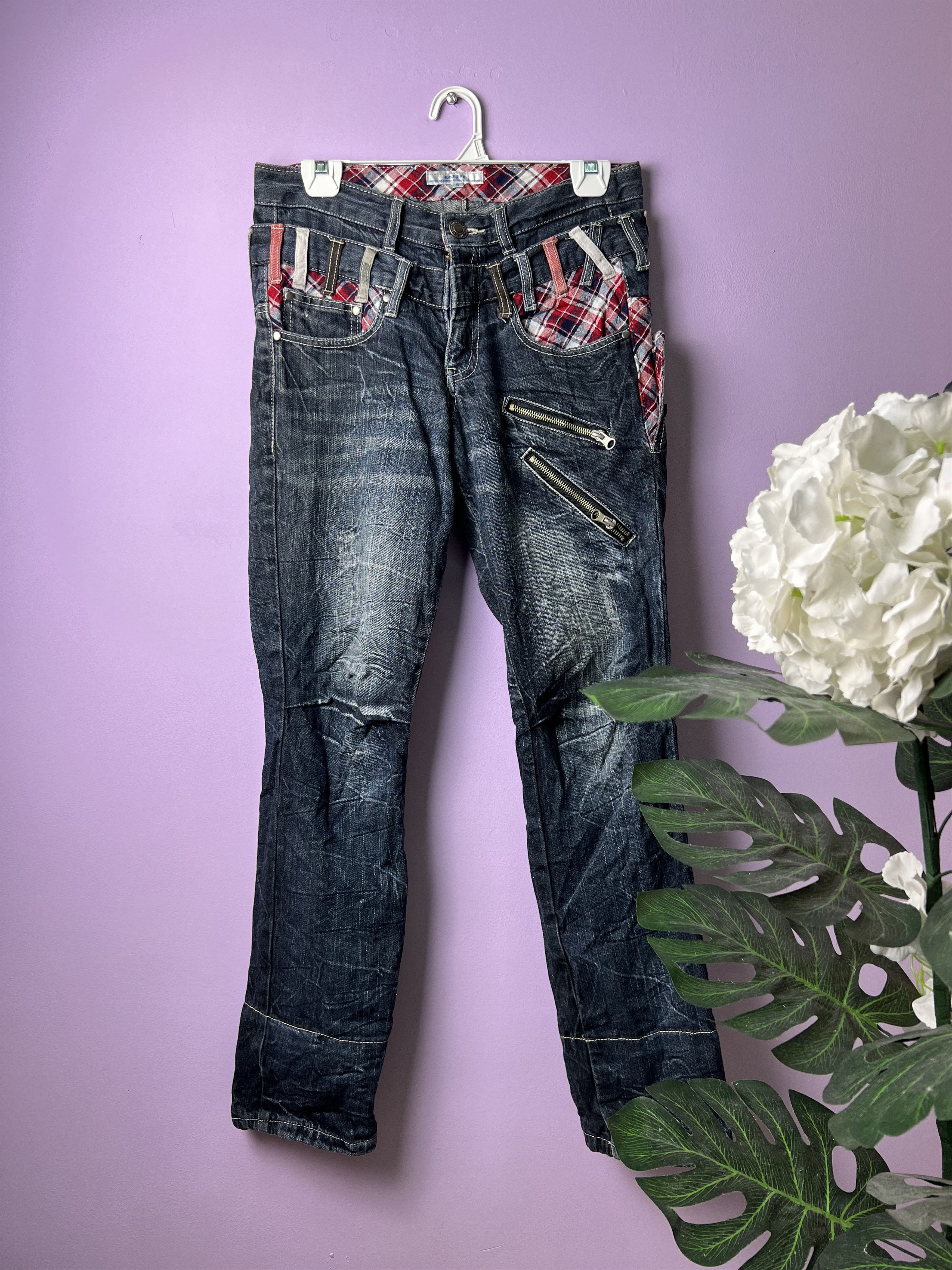 Japanese Brand 🔥Roddle Double Waist Bondage Distressed Denim Size US 31 - 1 Thumbnail