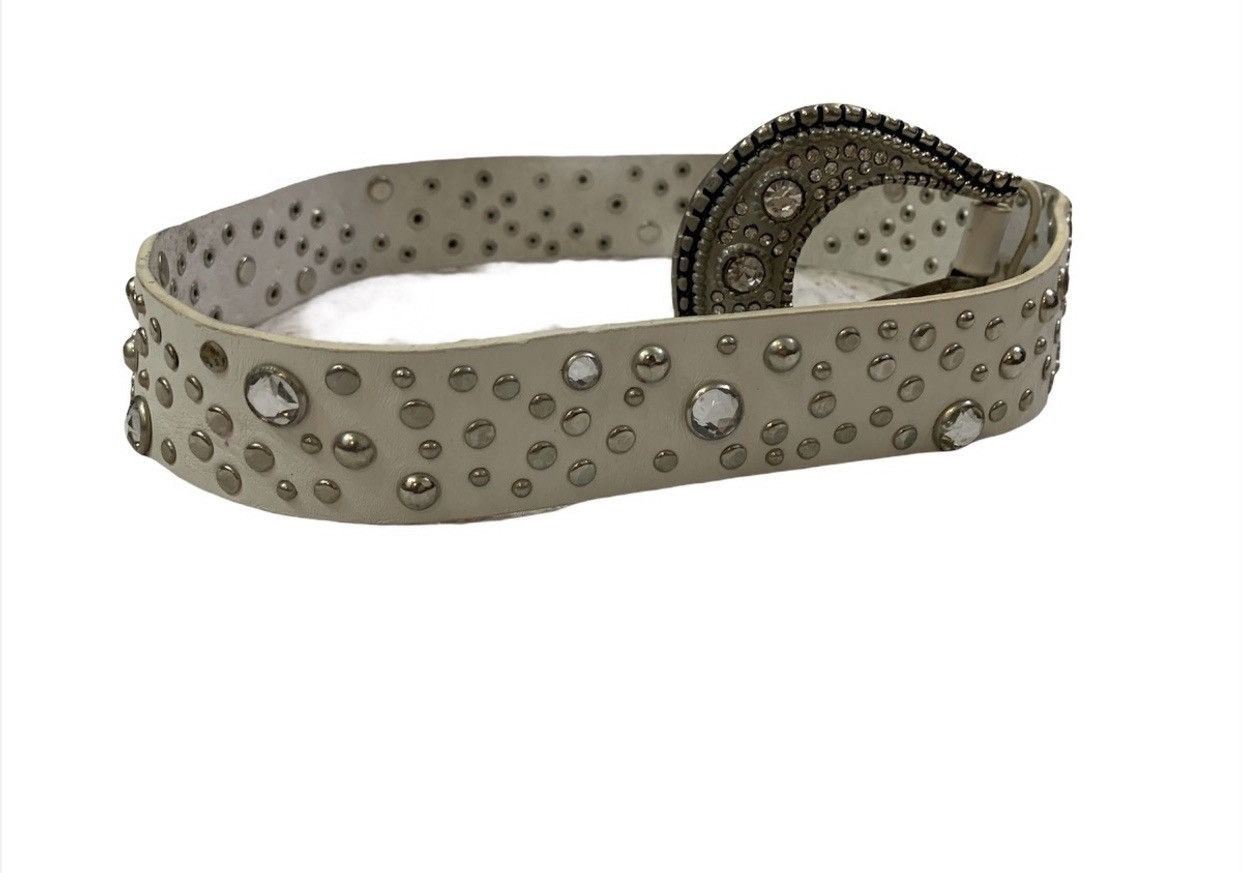 Genuine Leather Designer Leather BB simon Style Rhinestone Belt Size ONE SIZE - 5 Thumbnail