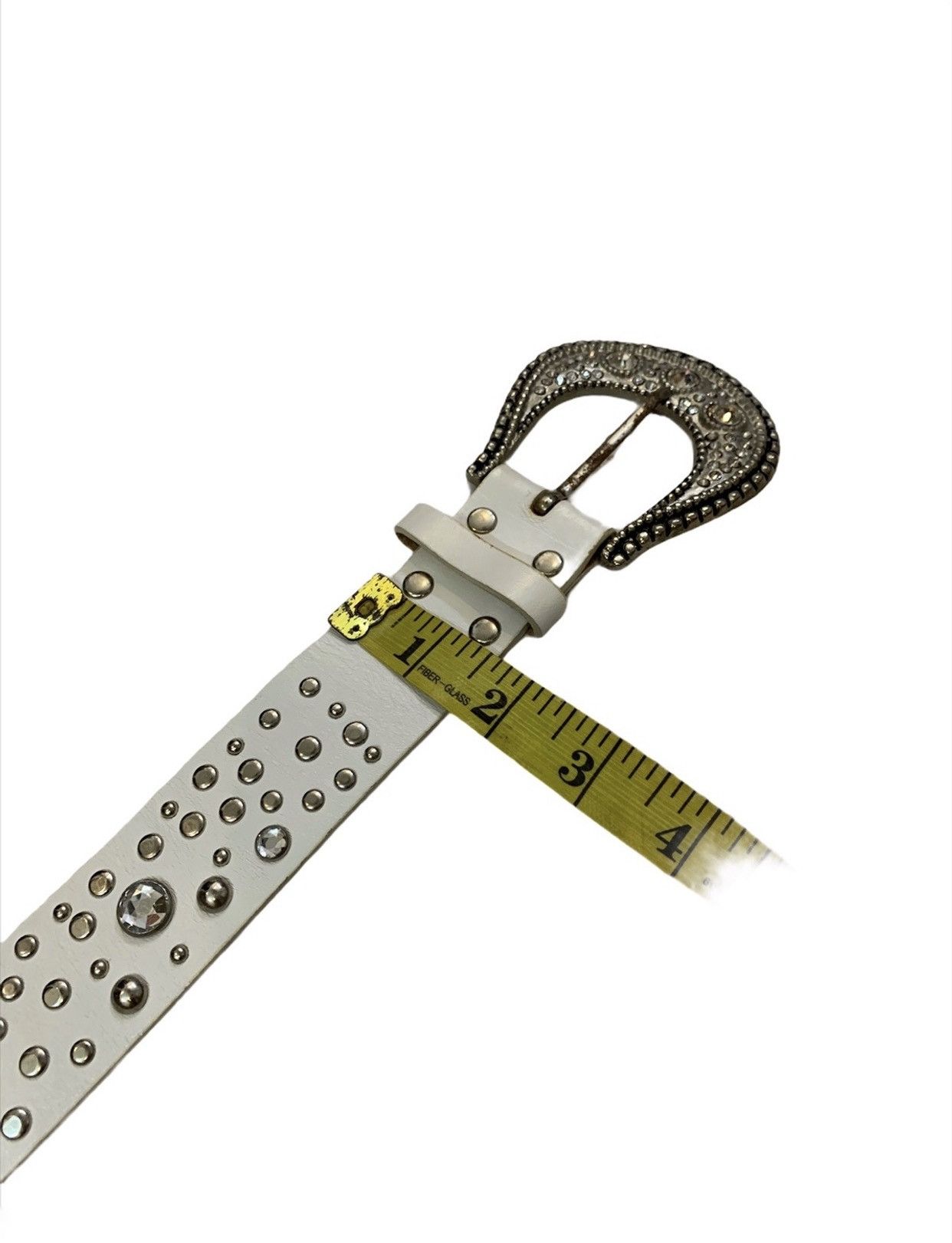 Genuine Leather Designer Leather BB simon Style Rhinestone Belt Size ONE SIZE - 6 Thumbnail