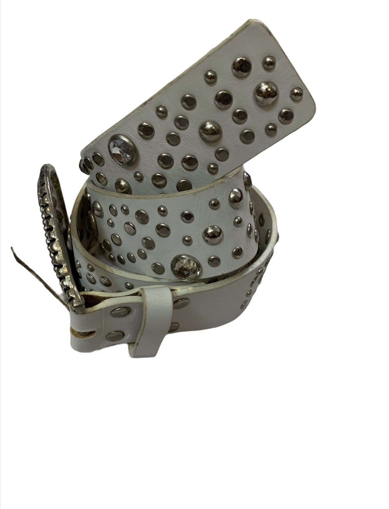 Genuine Leather Designer Leather BB simon Style Rhinestone Belt Size ONE SIZE - 4 Thumbnail