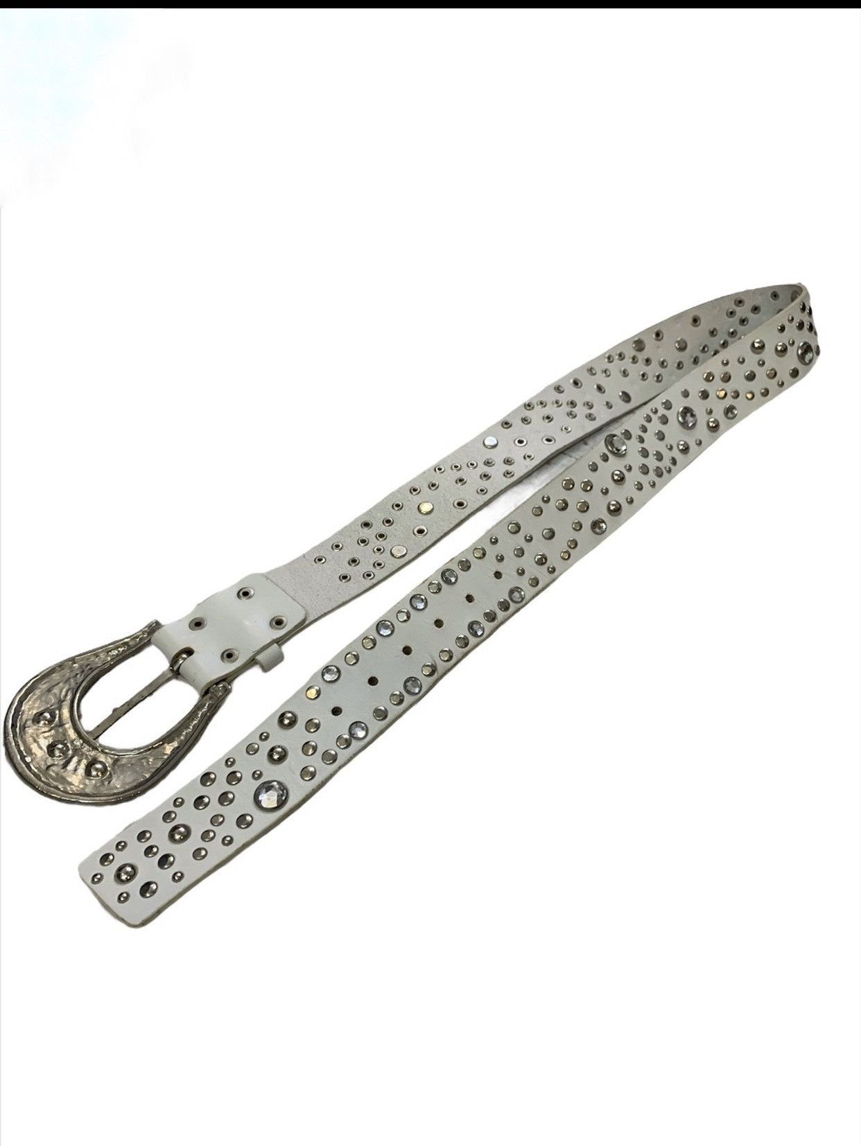 Genuine Leather Designer Leather BB simon Style Rhinestone Belt Size ONE SIZE - 3 Thumbnail