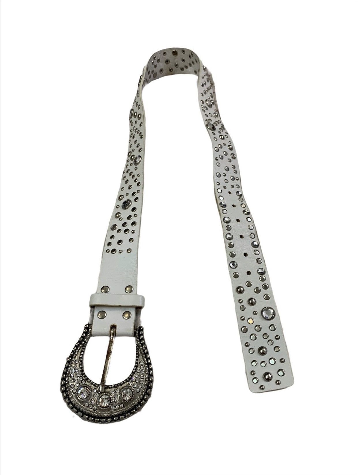 Genuine Leather Designer Leather BB simon Style Rhinestone Belt Size ONE SIZE - 2 Thumbnail
