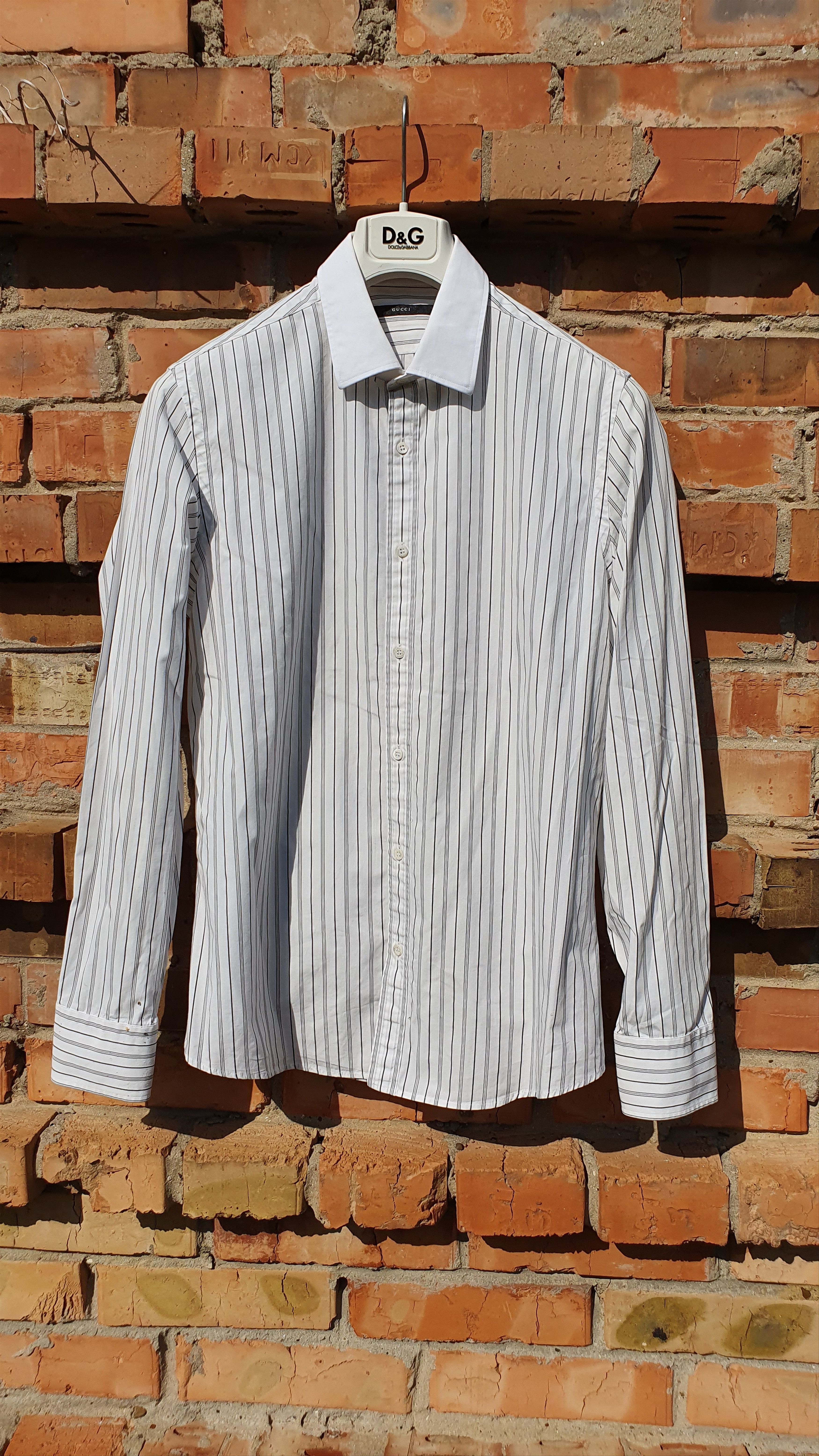 Gucci × Tom Ford × Vintage Gucci Slim Fit Cotton Stripes Shirt TOM FORD Era Size US S / EU 44-46 / 1 - 6 Thumbnail