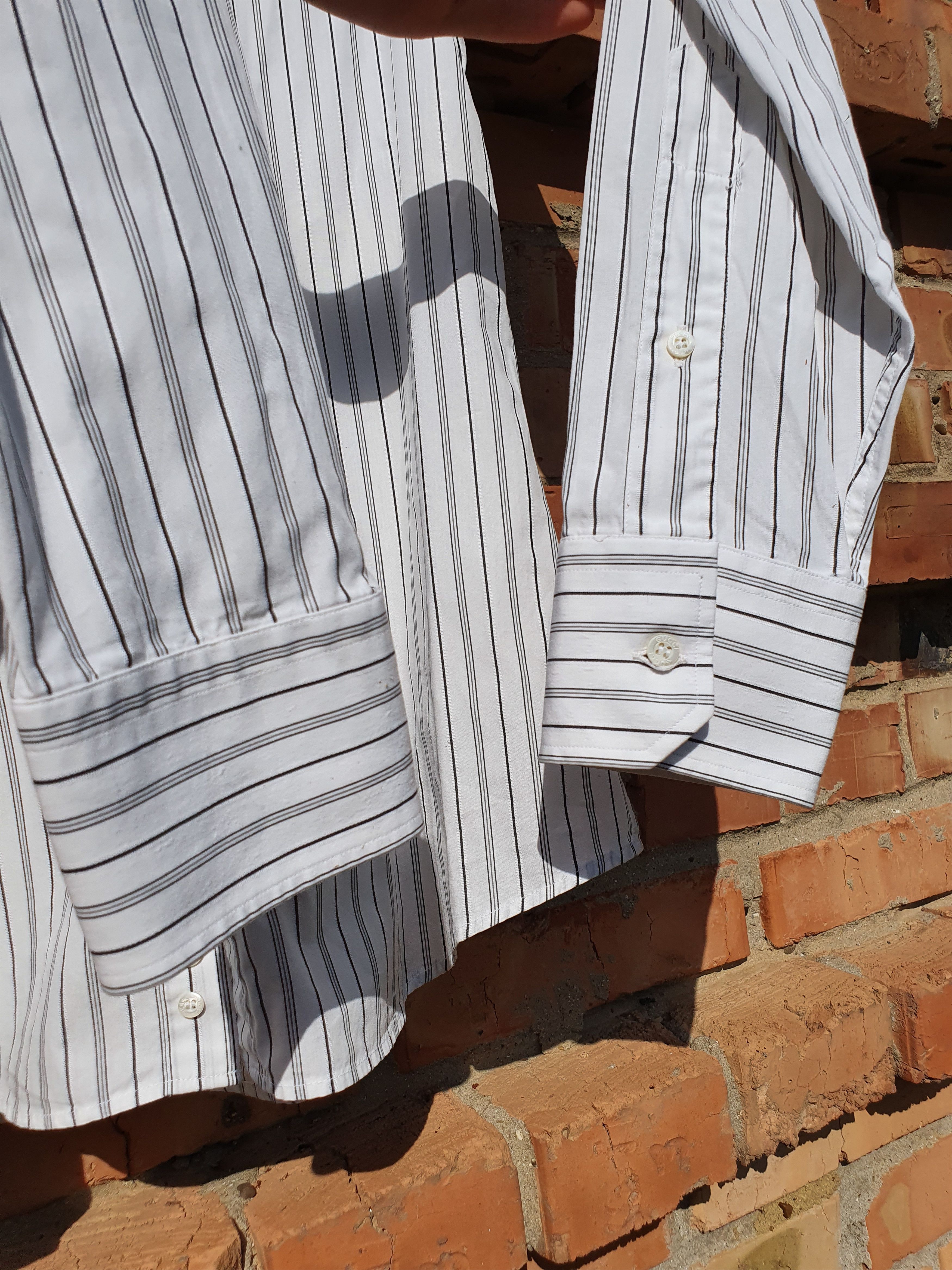 Gucci × Tom Ford × Vintage Gucci Slim Fit Cotton Stripes Shirt TOM FORD Era Size US S / EU 44-46 / 1 - 15 Thumbnail
