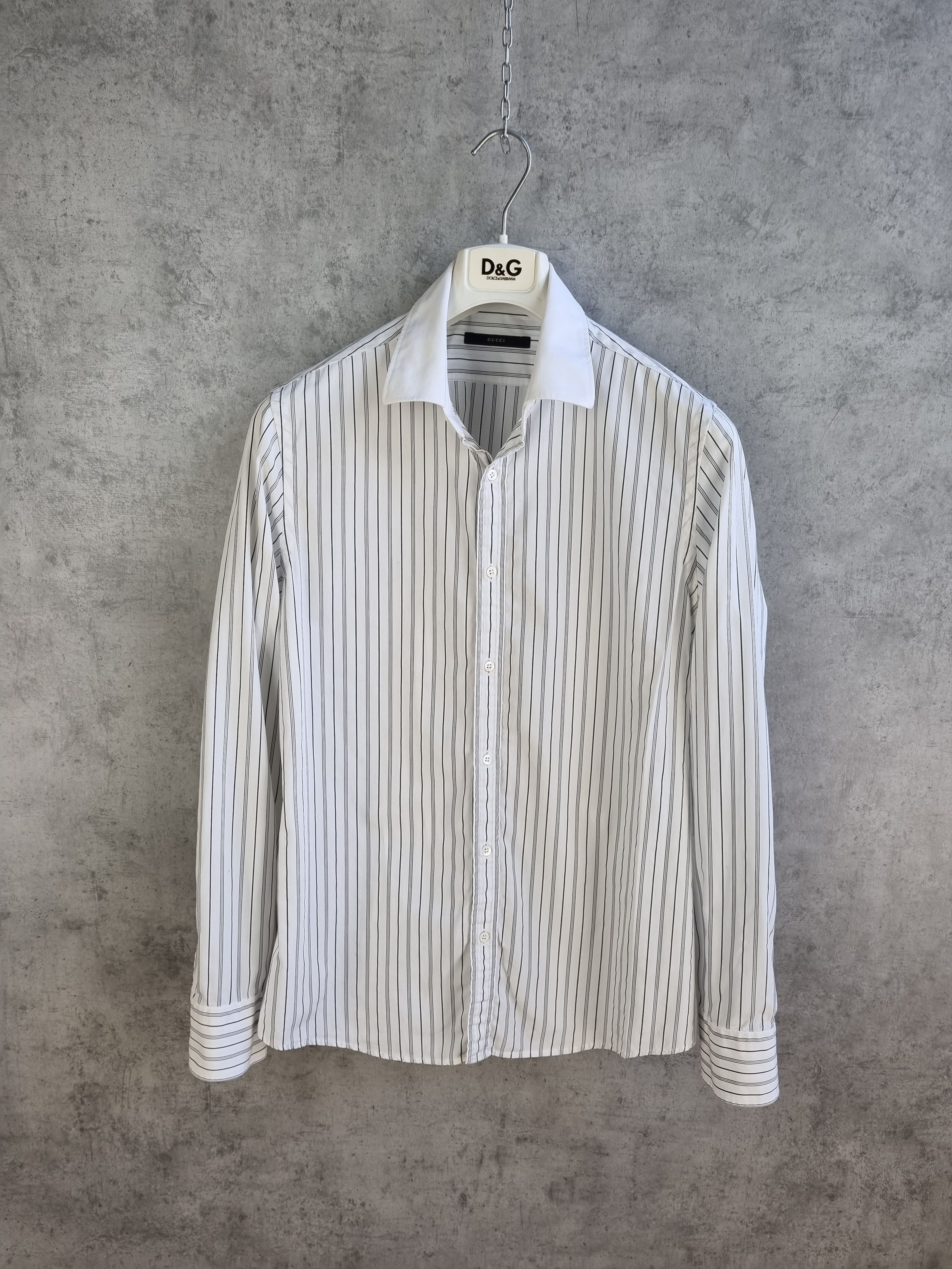 Gucci × Tom Ford × Vintage Gucci Slim Fit Cotton Stripes Shirt TOM FORD Era Size US S / EU 44-46 / 1 - 3 Thumbnail