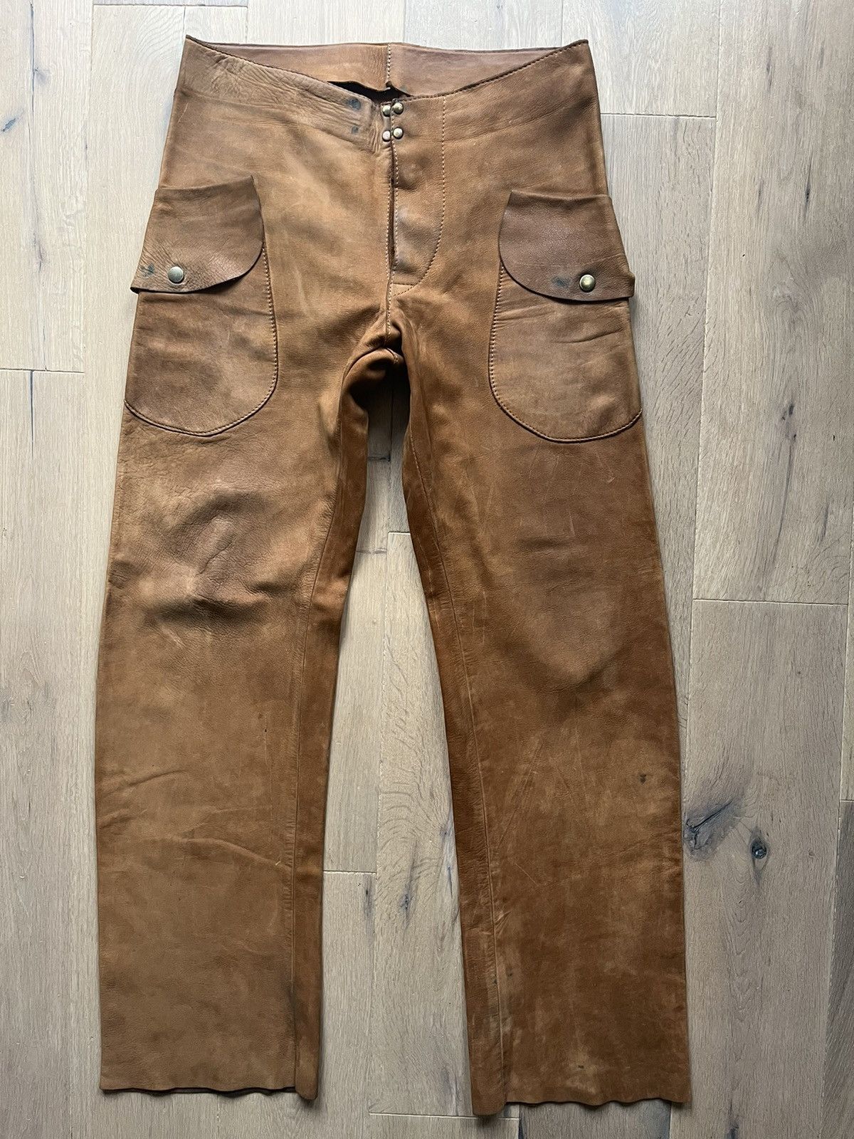 Maison Margiela Margiela 2001 Raw Cowhide Leather ''McQueen'' Cargo