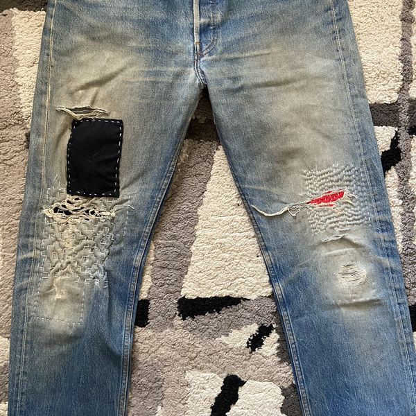 Vintage Levis Vintage 80s 90s 501xx Sashiko Boro Jeans | Grailed