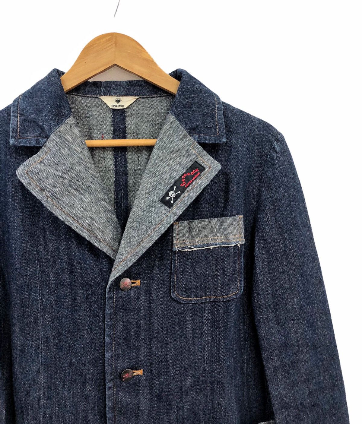 Super Lovers 1990s SUPER LOVER Japan denim blazer jacket Size US M / EU 48-50 / 2 - 9 Thumbnail