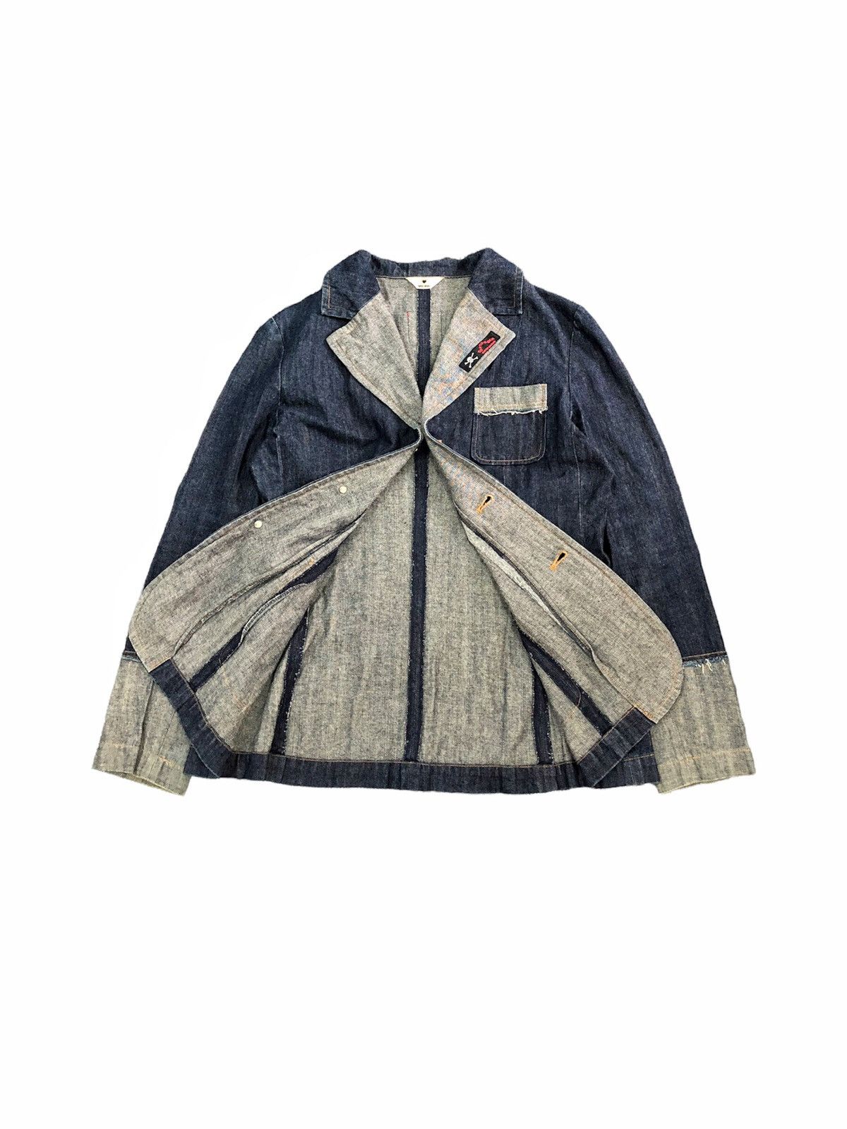 Super Lovers 1990s SUPER LOVER Japan denim blazer jacket Size US M / EU 48-50 / 2 - 5 Thumbnail