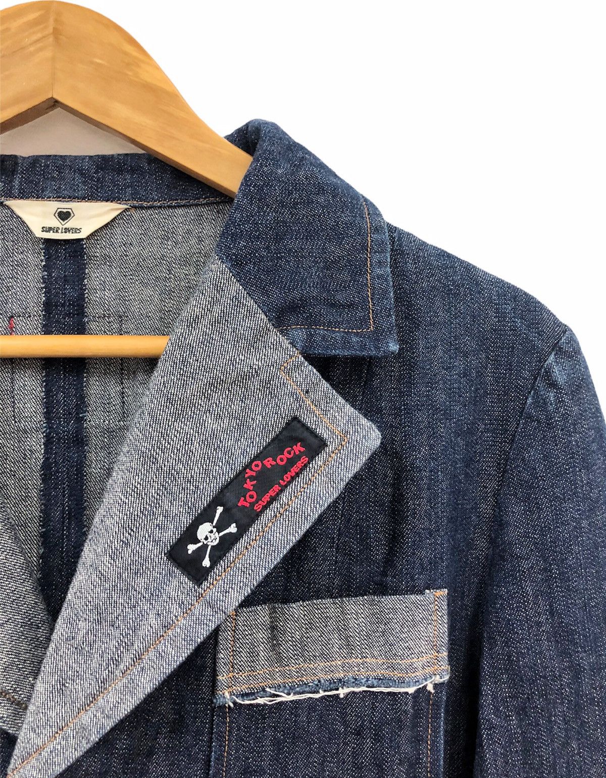 Super Lovers 1990s SUPER LOVER Japan denim blazer jacket Size US M / EU 48-50 / 2 - 2 Thumbnail