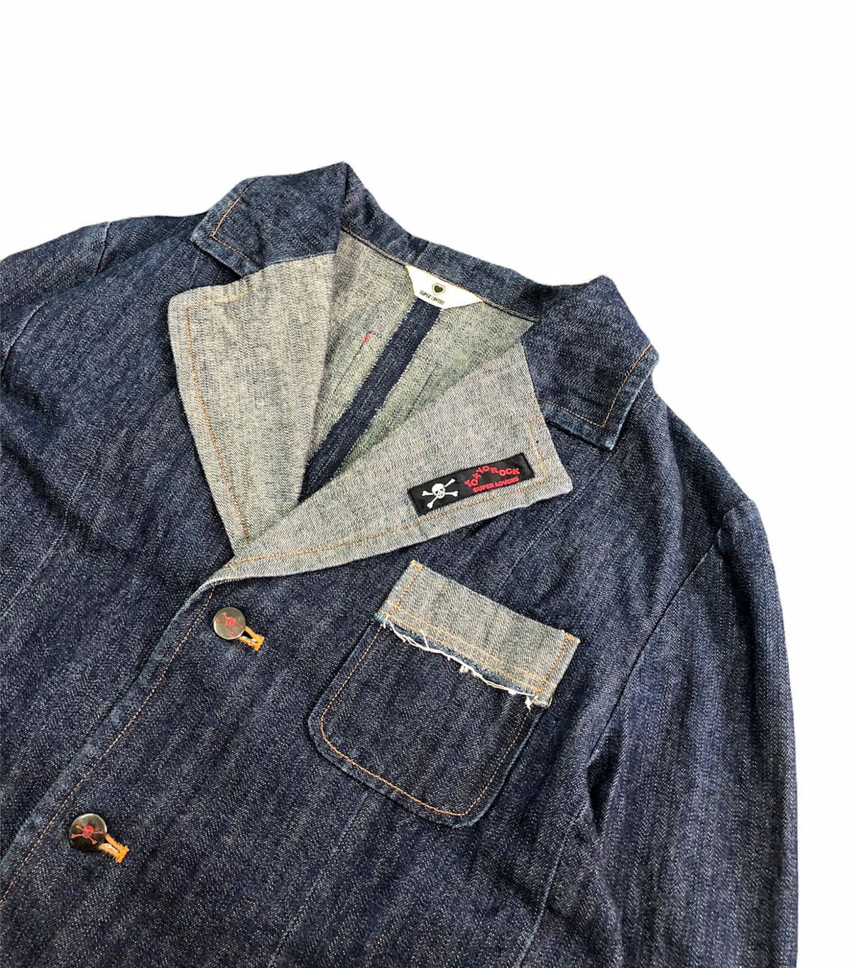 Super Lovers 1990s SUPER LOVER Japan denim blazer jacket Size US M / EU 48-50 / 2 - 7 Thumbnail