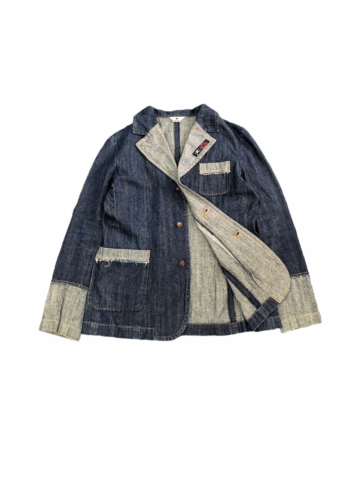 Super Lovers 1990s SUPER LOVER Japan denim blazer jacket Size US M / EU 48-50 / 2 - 4 Thumbnail