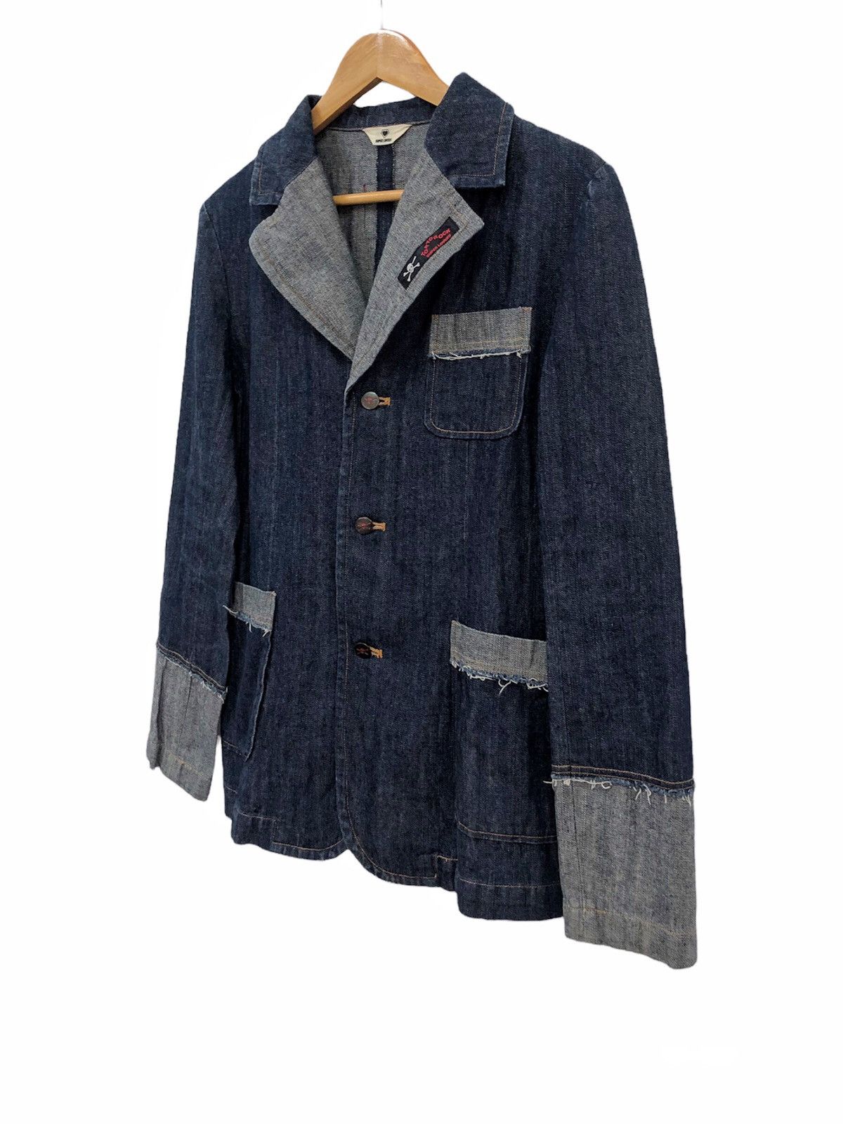 Super Lovers 1990s SUPER LOVER Japan denim blazer jacket Size US M / EU 48-50 / 2 - 8 Thumbnail