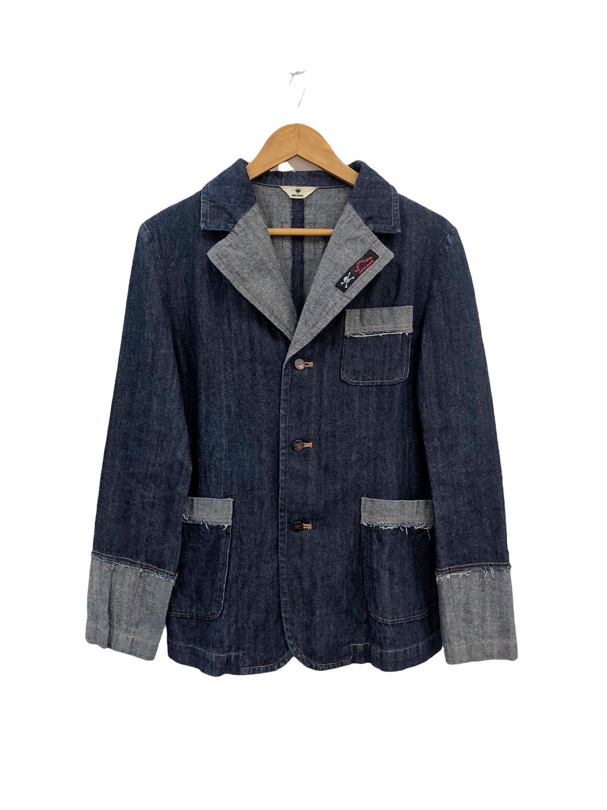Super Lovers 1990s SUPER LOVER Japan denim blazer jacket Size US M / EU 48-50 / 2 - 3 Thumbnail