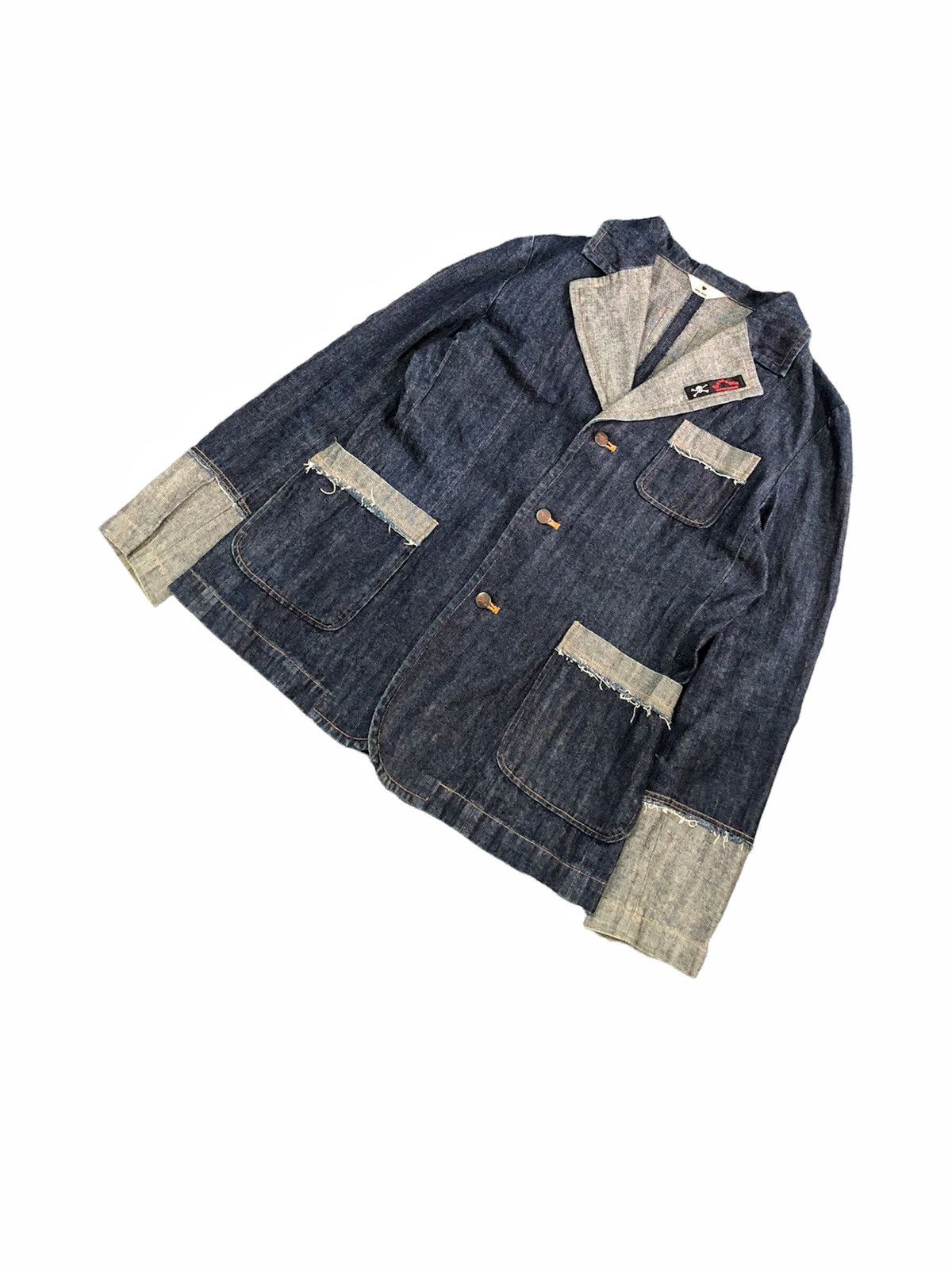 Super Lovers 1990s SUPER LOVER Japan denim blazer jacket Size US M / EU 48-50 / 2 - 6 Thumbnail
