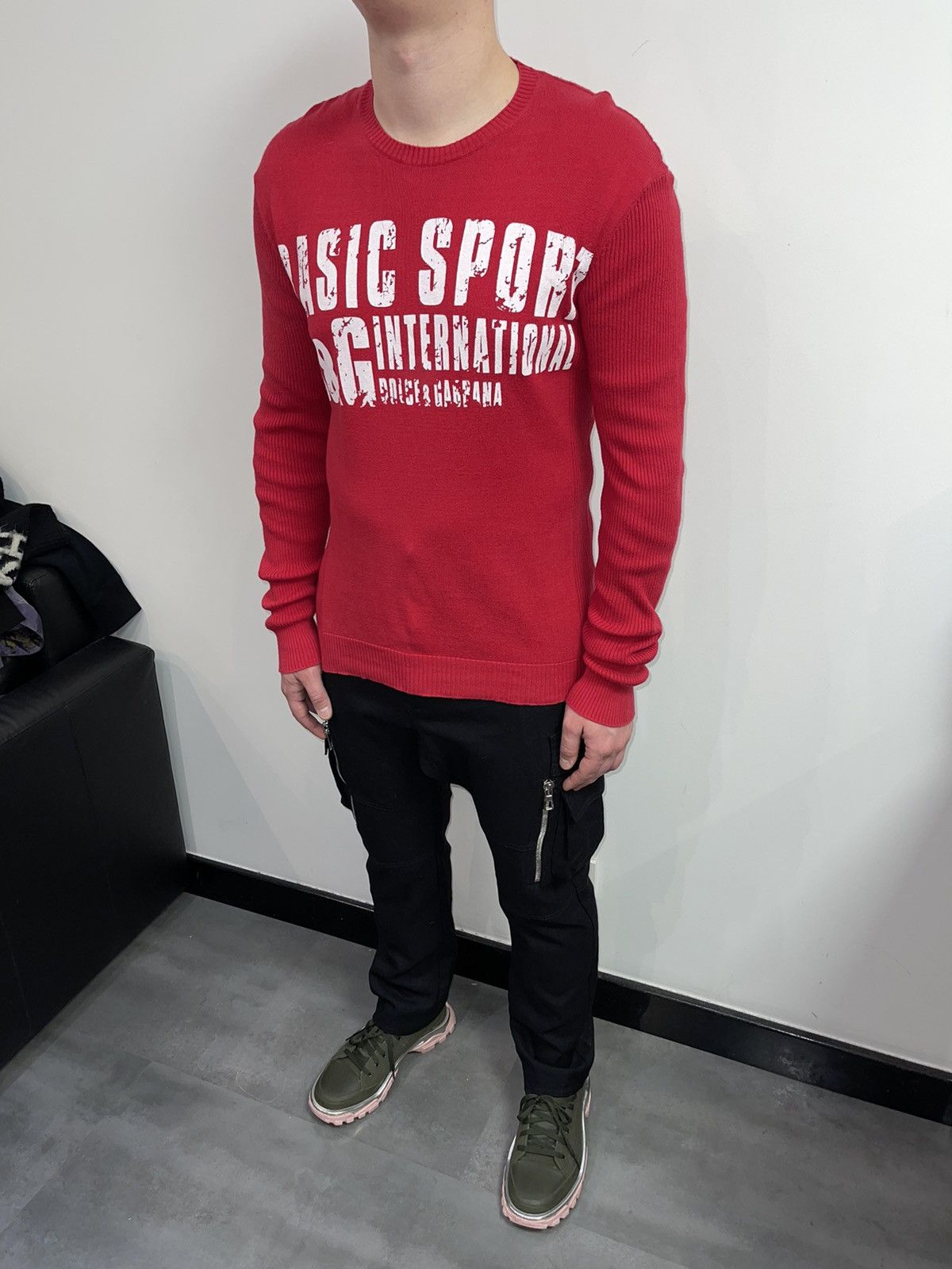 Dolce & Gabbana Dolce & Gabbana Big Logo Red Sweater Size US L / EU 52-54 / 3 - 7 Thumbnail