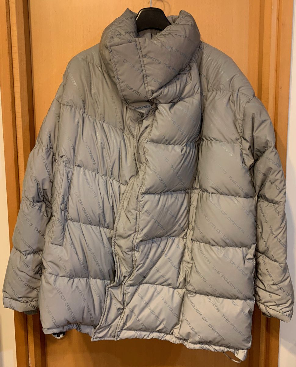 image of Balenciaga 18Fw Profile Collar Puffer Jacket in Grey, Men's (Size Small)