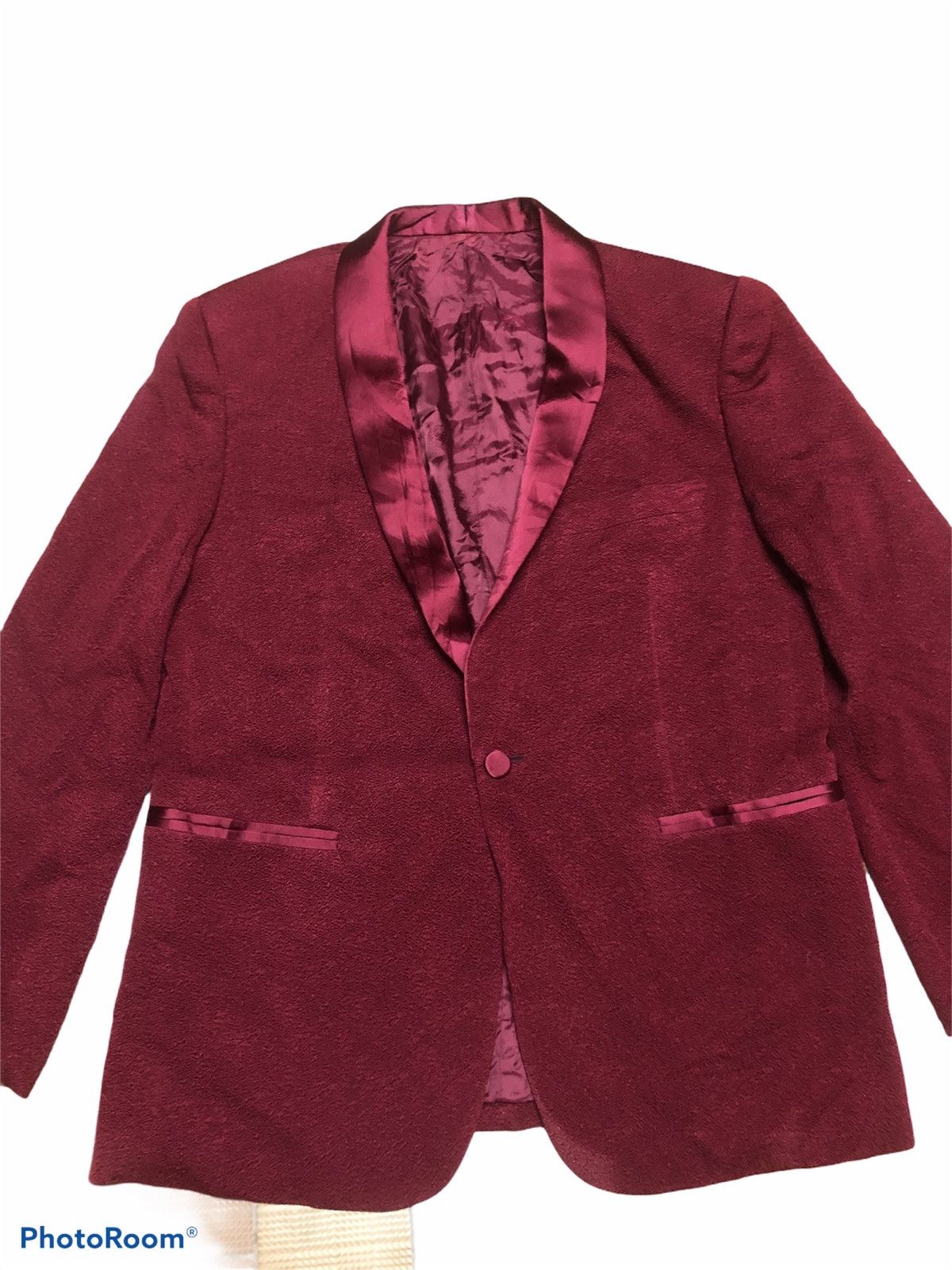Ermenegildo Zegna 🔥Red Satin Style Suit Coat Collaboration Brand Size 38S - 2 Thumbnail