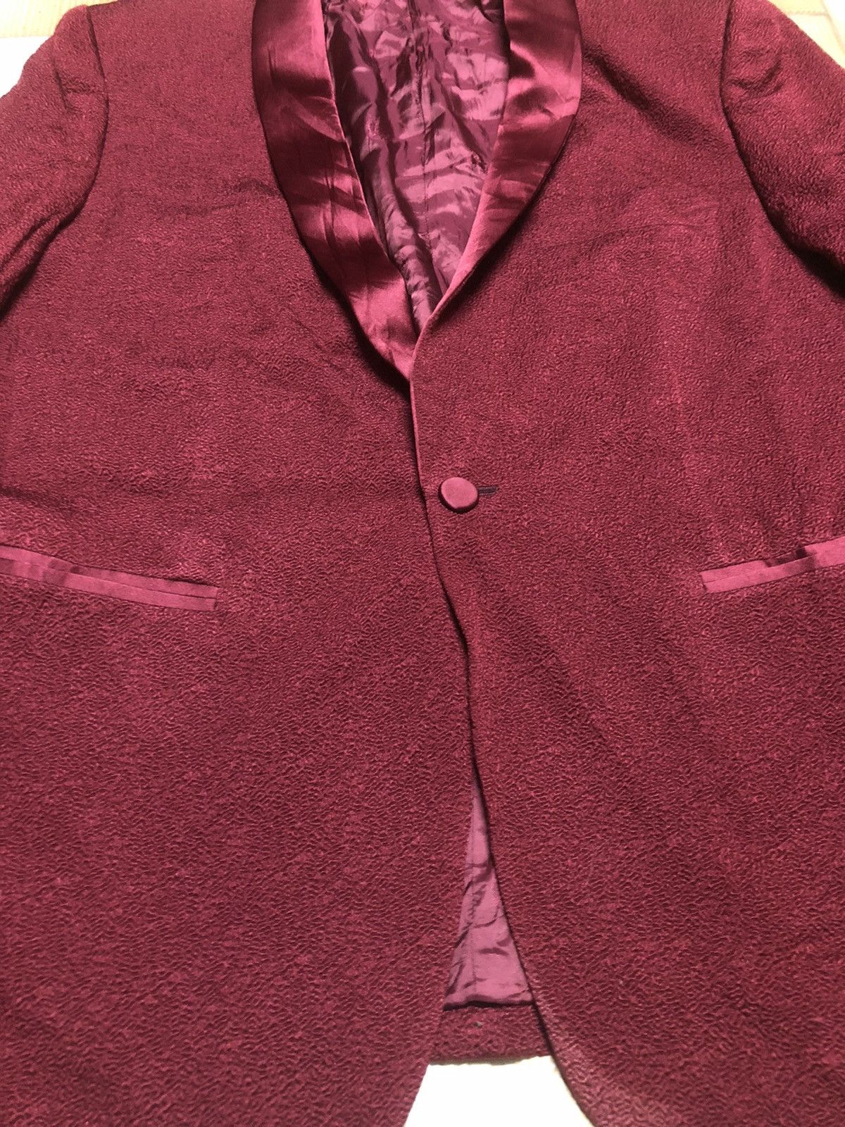 Ermenegildo Zegna 🔥Red Satin Style Suit Coat Collaboration Brand Size 38S - 6 Thumbnail