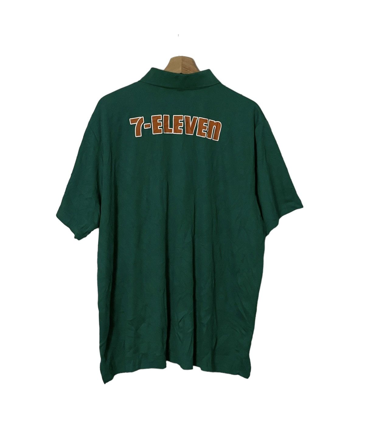 Japanese Brand × Vintage Vintage 7 Eleven Single Pocket Half Button Shirt Size US XXL / EU 58 / 5 - 5 Thumbnail